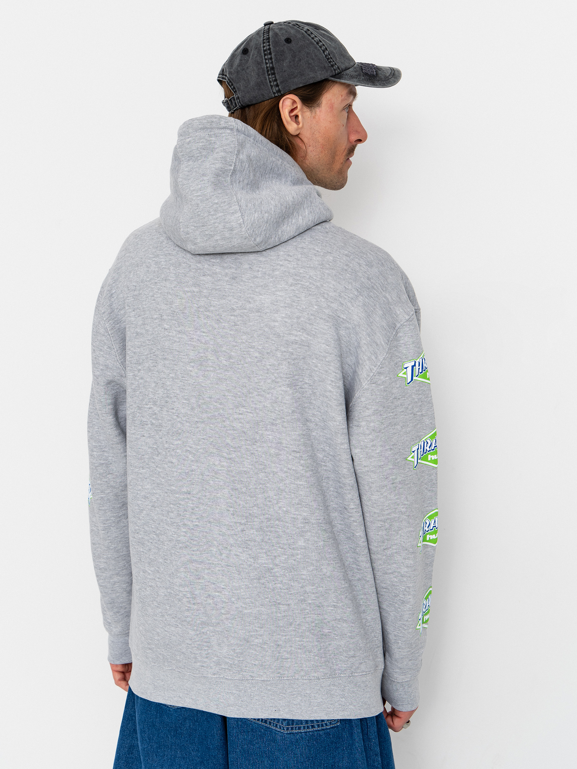 Mikina s kapucňou HUF X Thrasher Logo HD (heather grey)