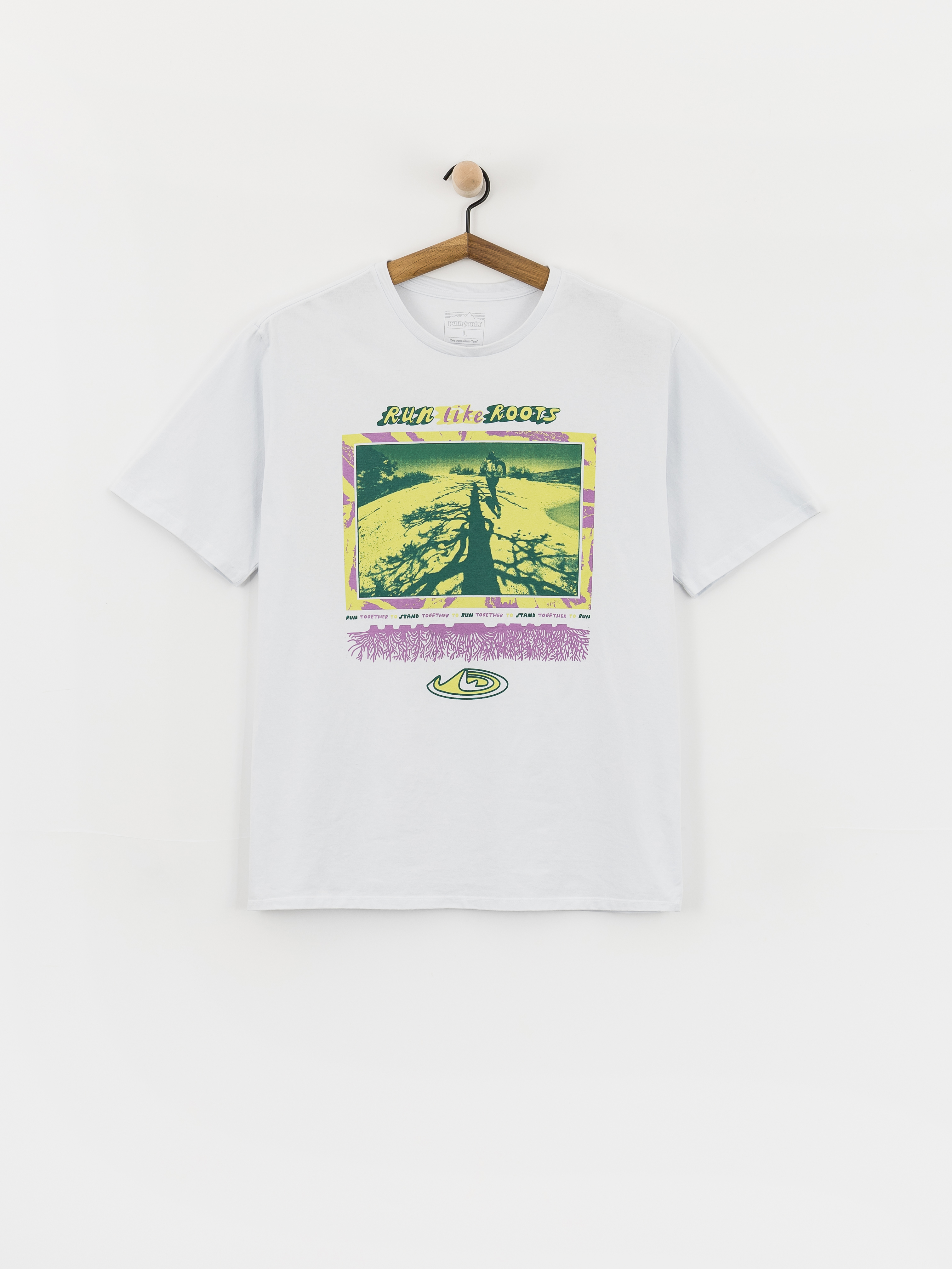 Tričko Patagonia Run Like Roots (white)