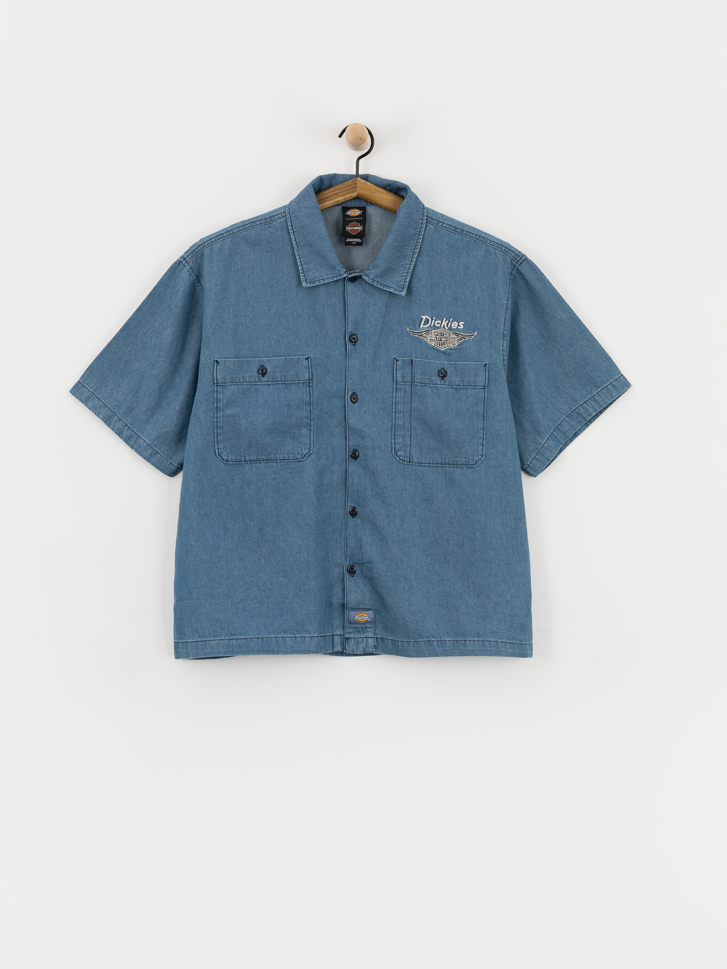 Košeľa Dickies X Harley Davidson Boxy Chambray Work (blue chambray)