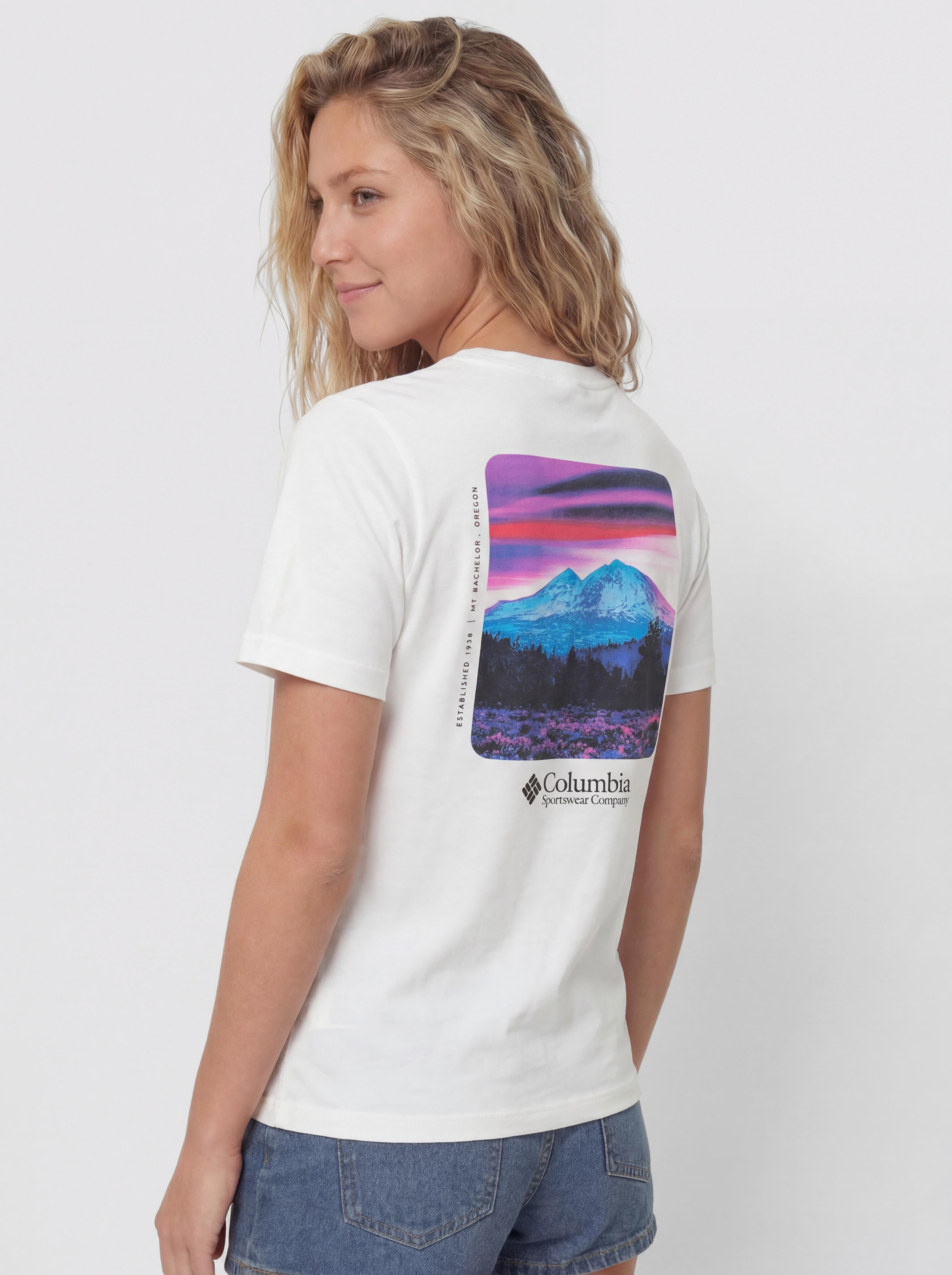 Tričko Columbia CSC Heavyweight Graphic Wmn (white/hoodscape)