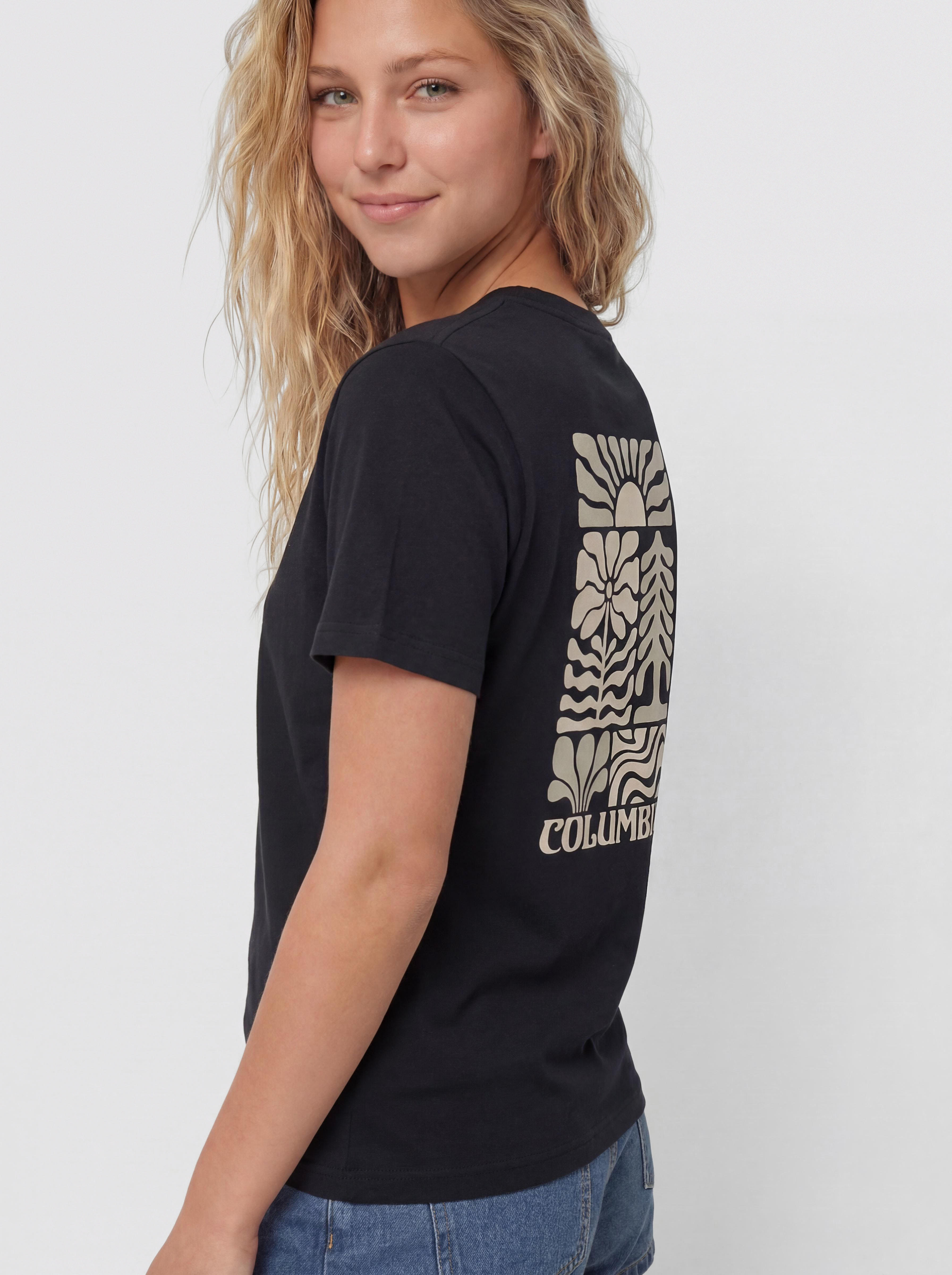 Tričko Columbia Rolling Bend Graphic Oversized Wmn (black/floral groove)