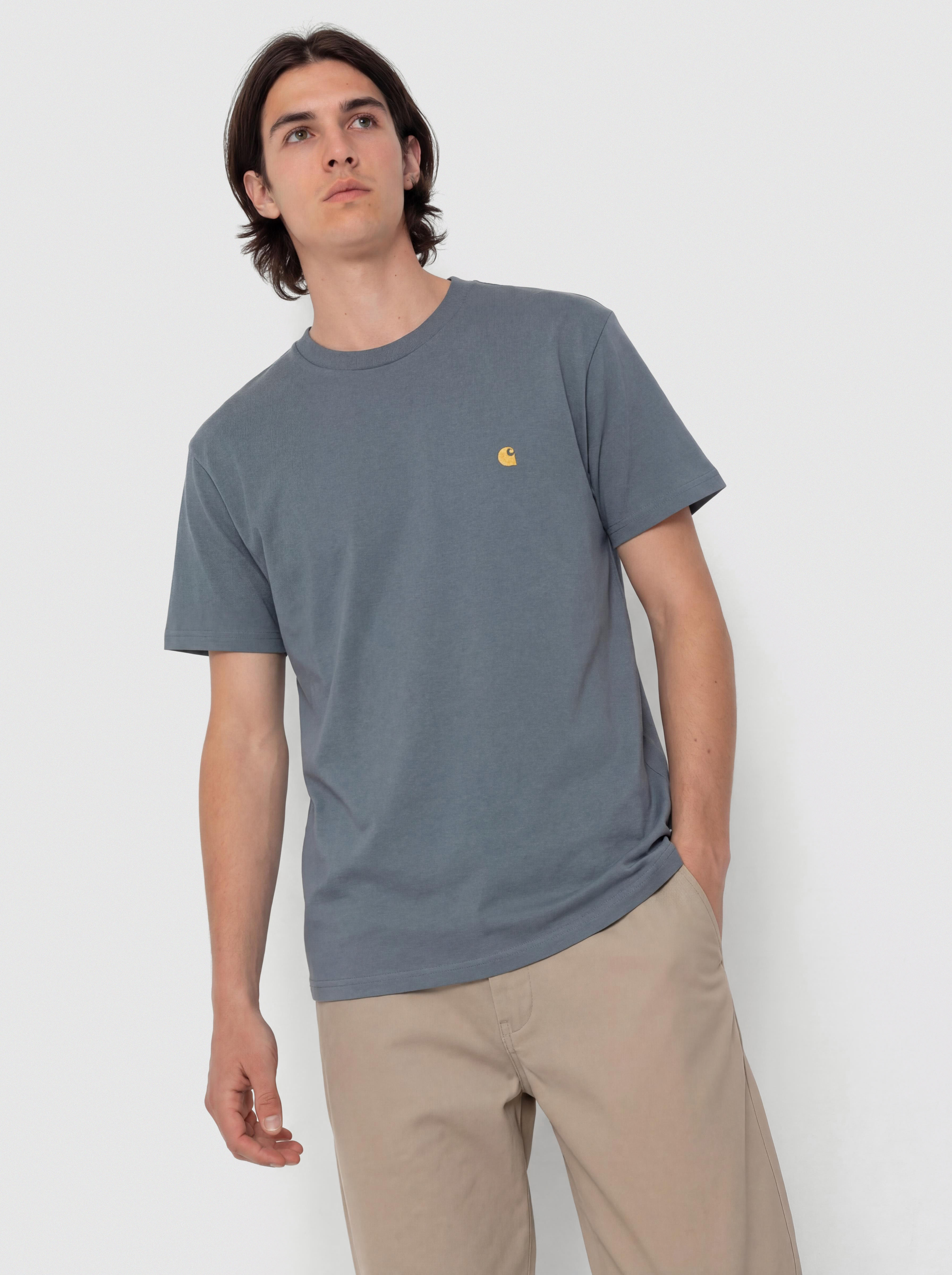 Tričko Carhartt WIP Chase (cozy blue/gold)