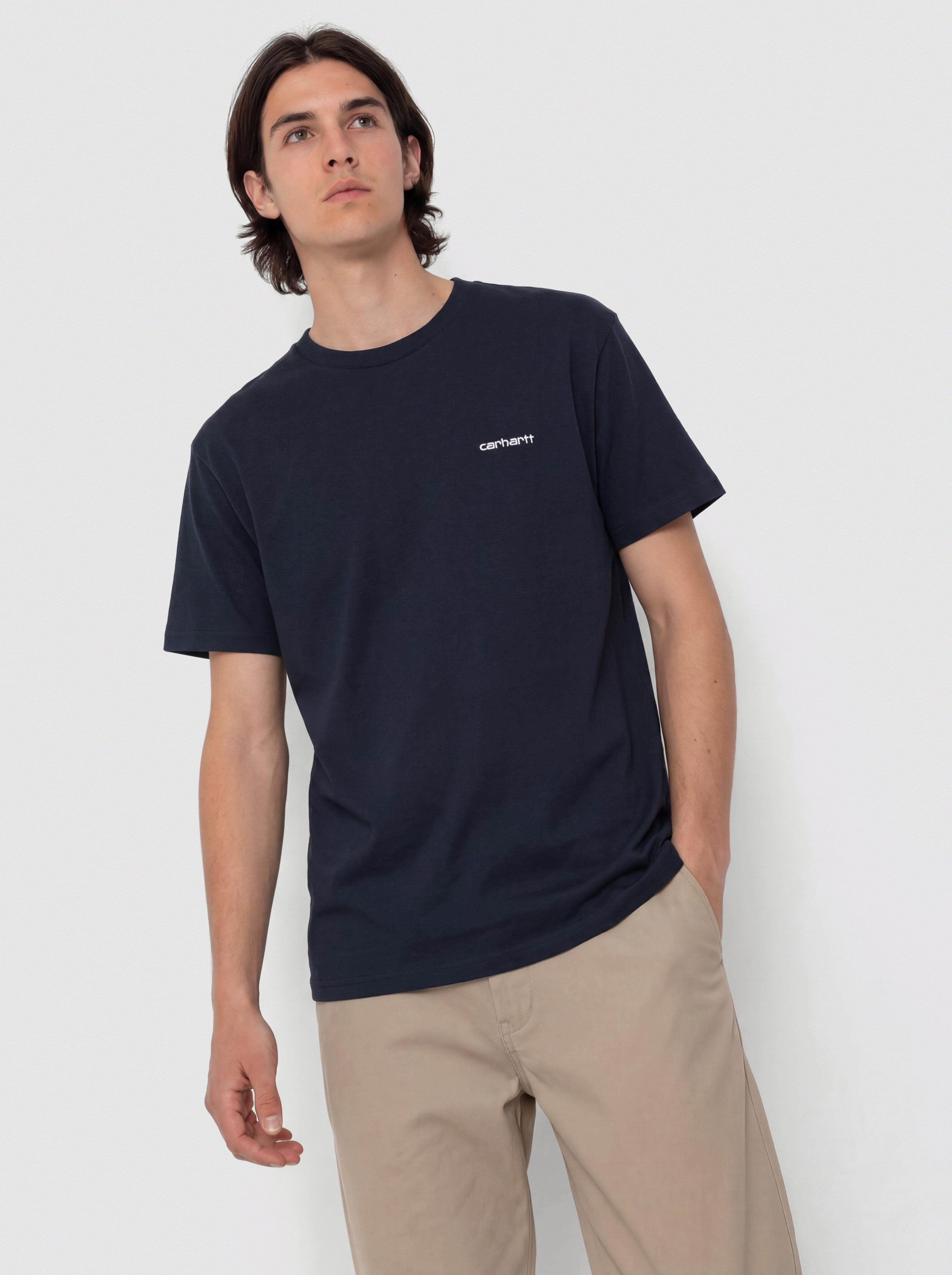 Tričko Carhartt WIP Script Embroidery (deep night/white)