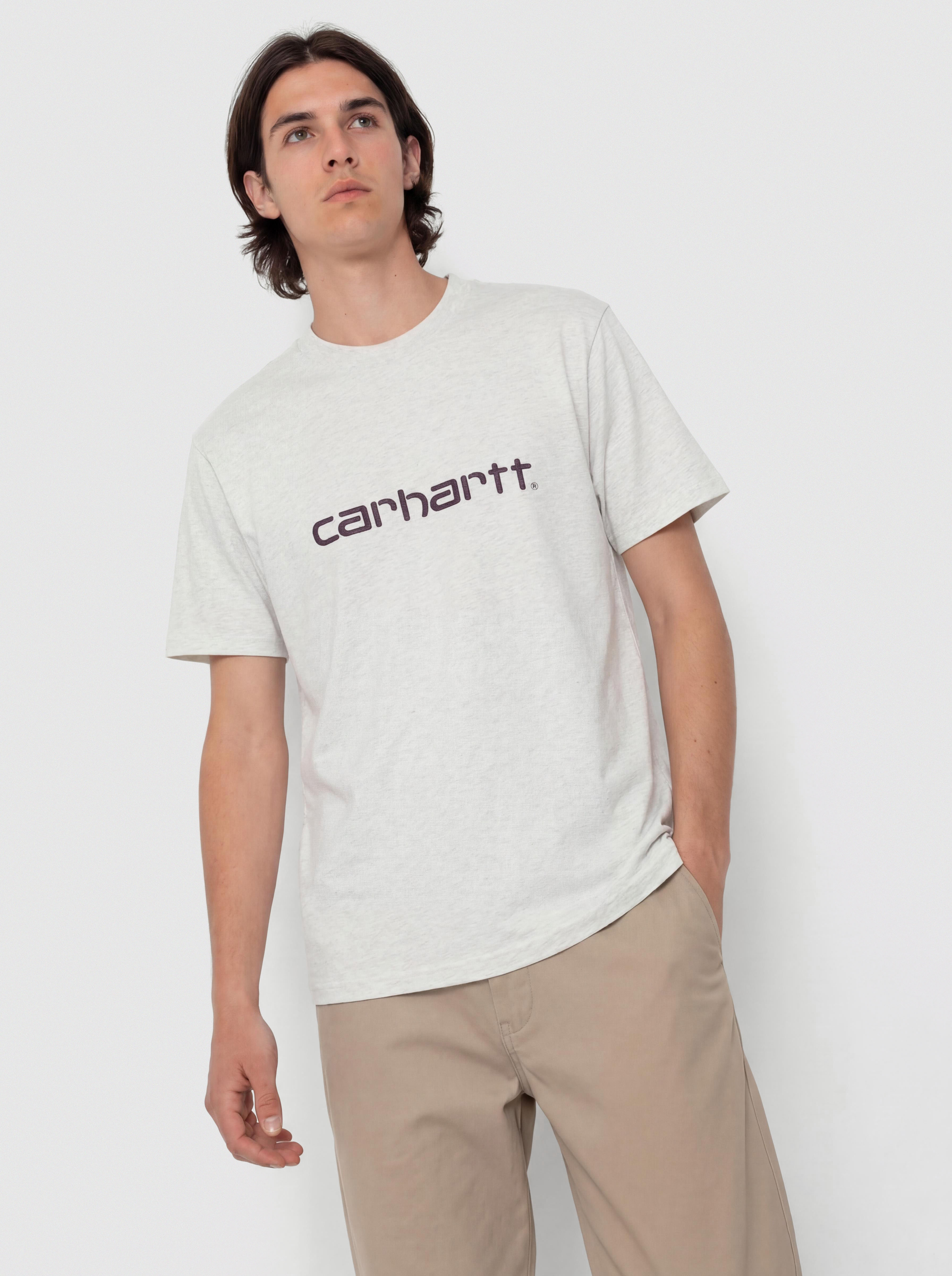 Tričko Carhartt WIP Script (ash heather/cozy purple)