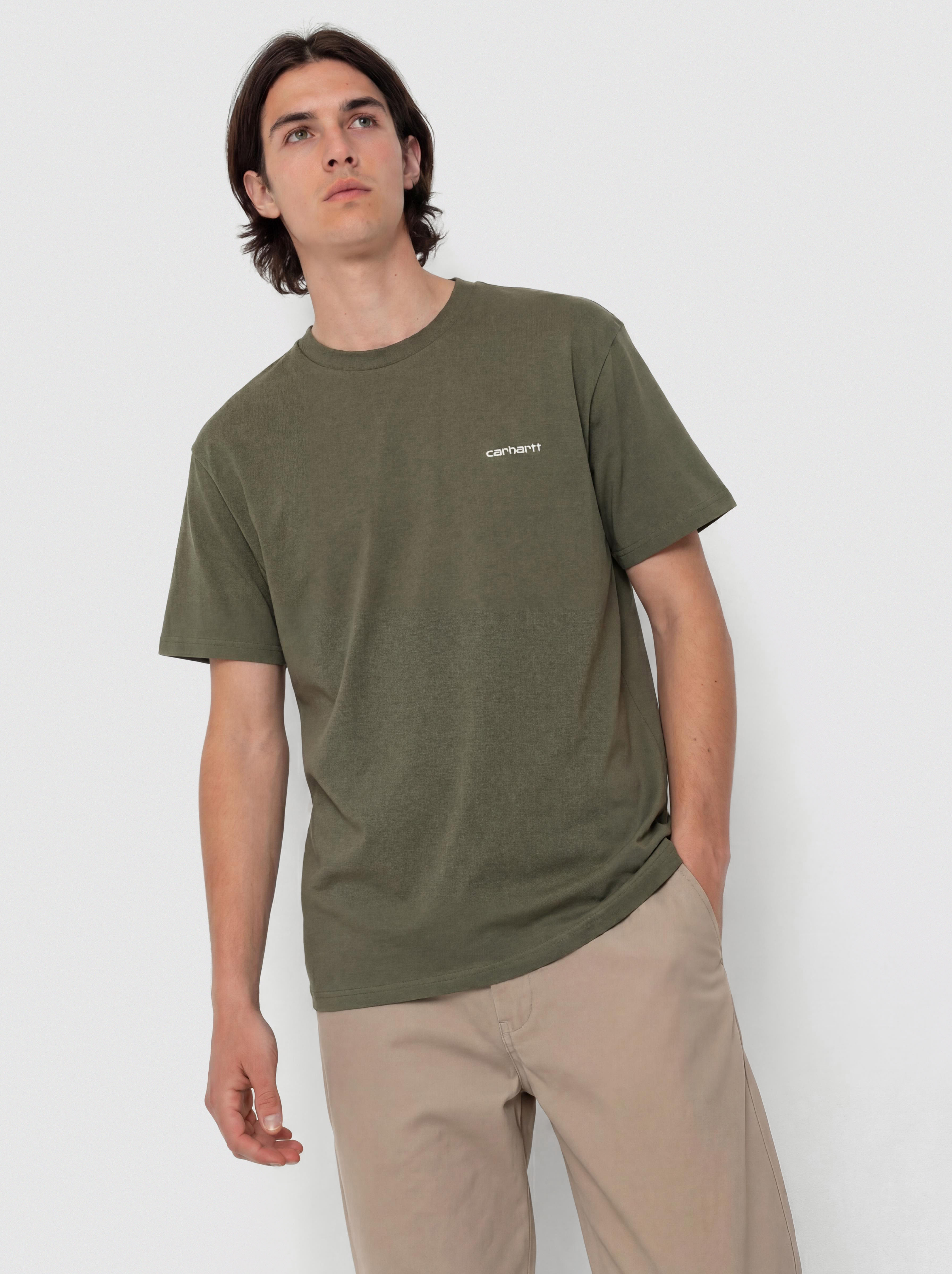 Tričko Carhartt WIP Script Embroidery (leaf/white)