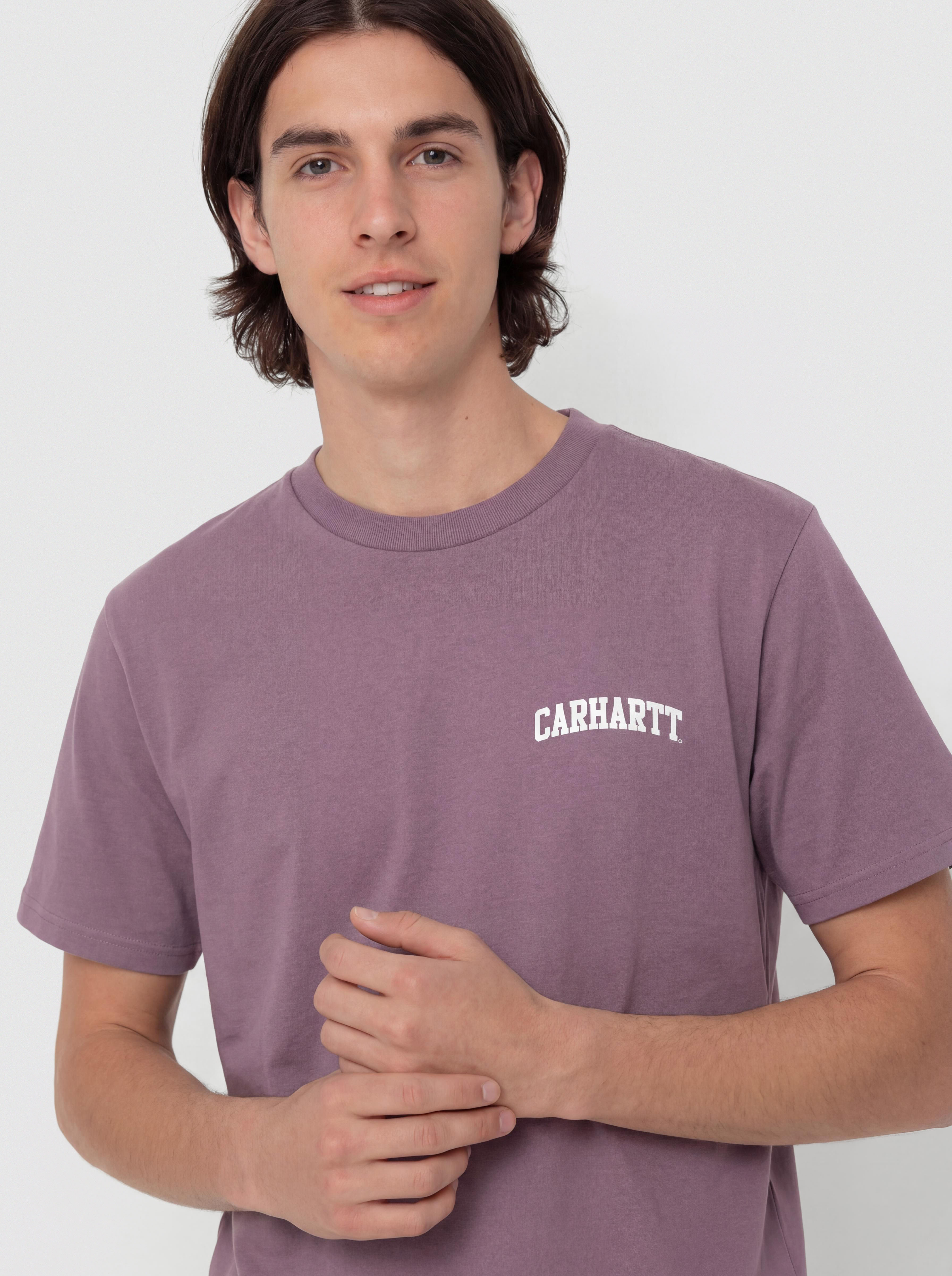 Tričko Carhartt WIP University Script (phlox/white)