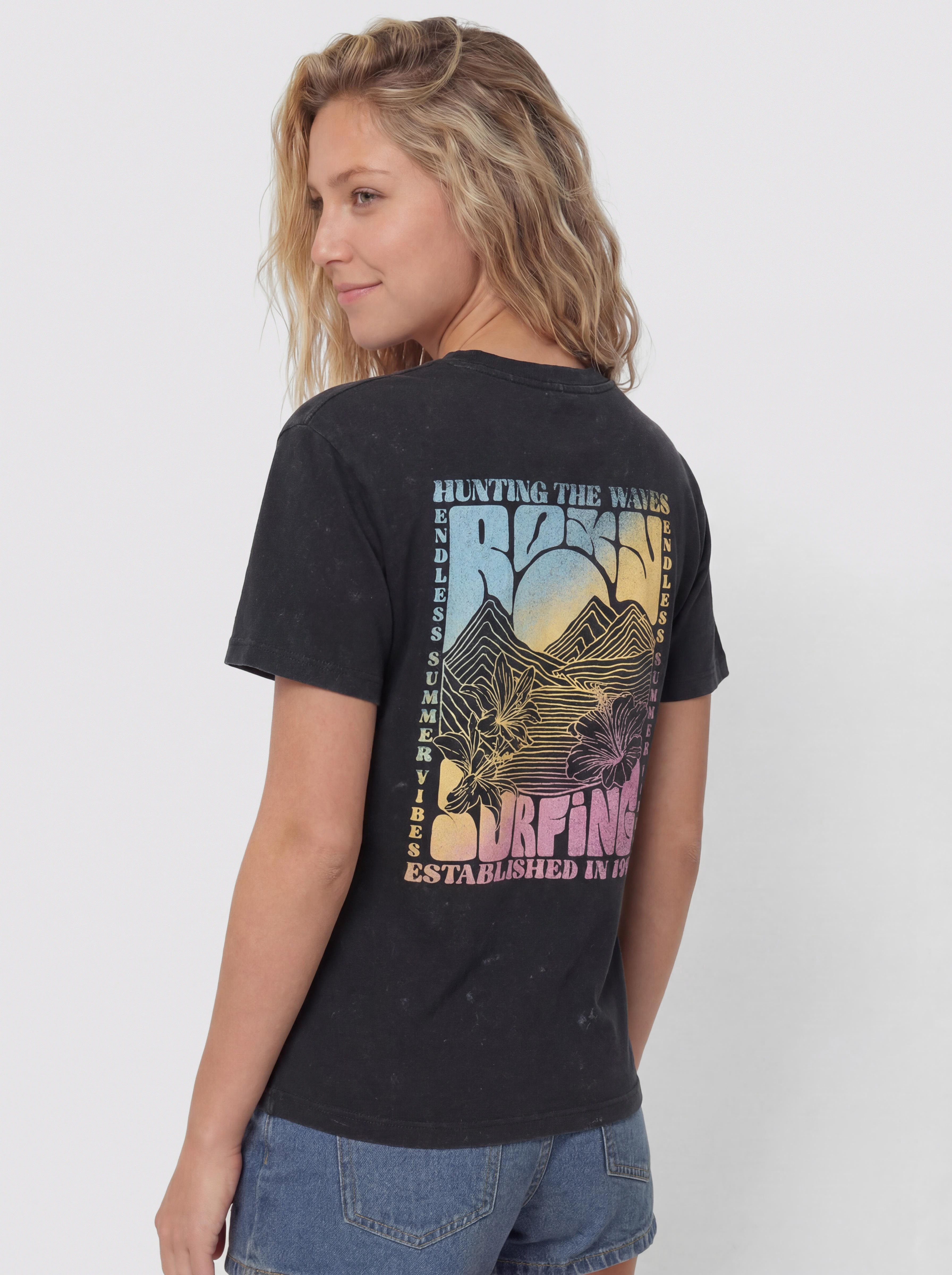 Tričko Roxy Sunnyoversize Optic Wash Wmn