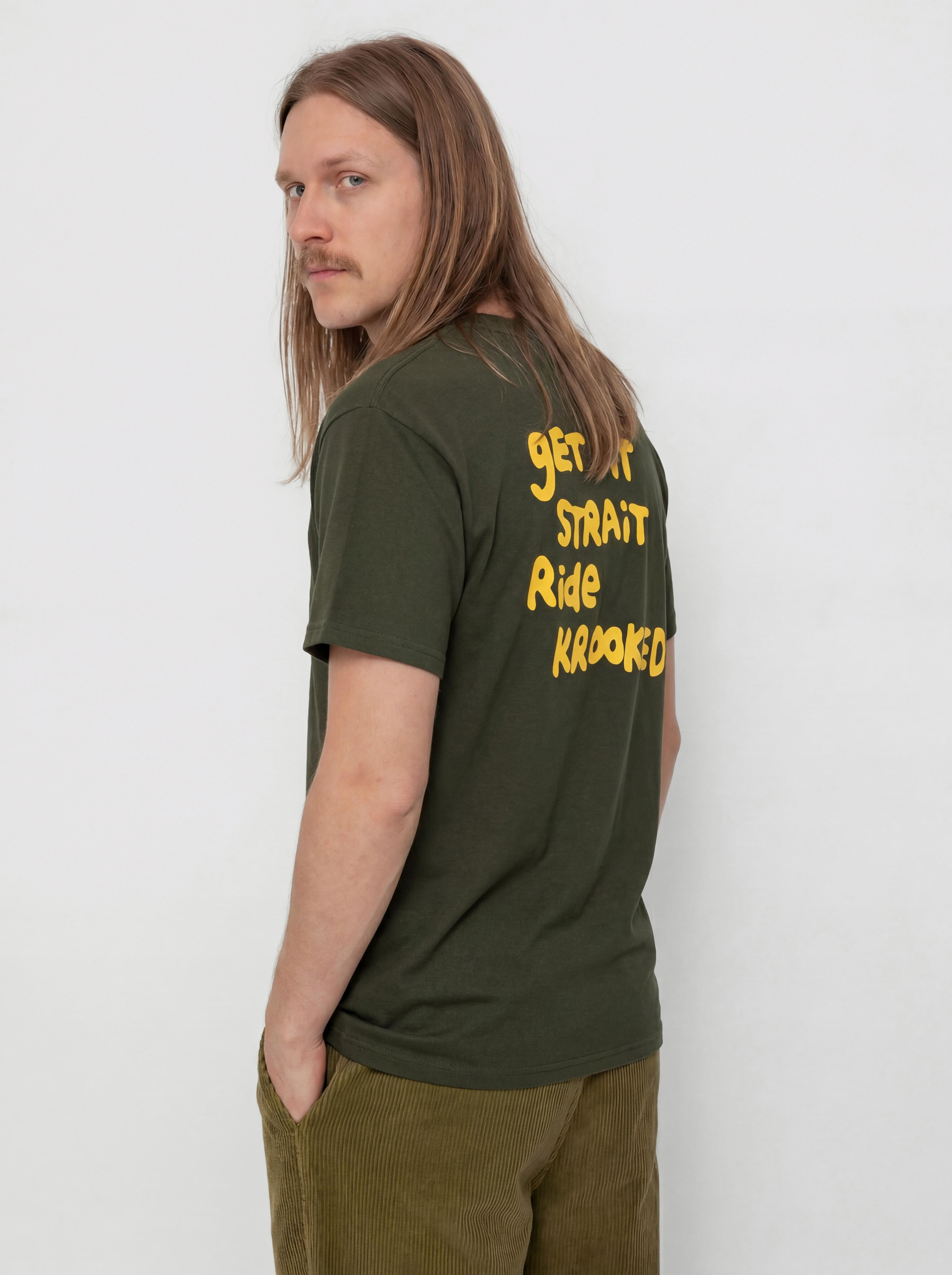 Tričko Krooked Street Eyes (forest green/gold)