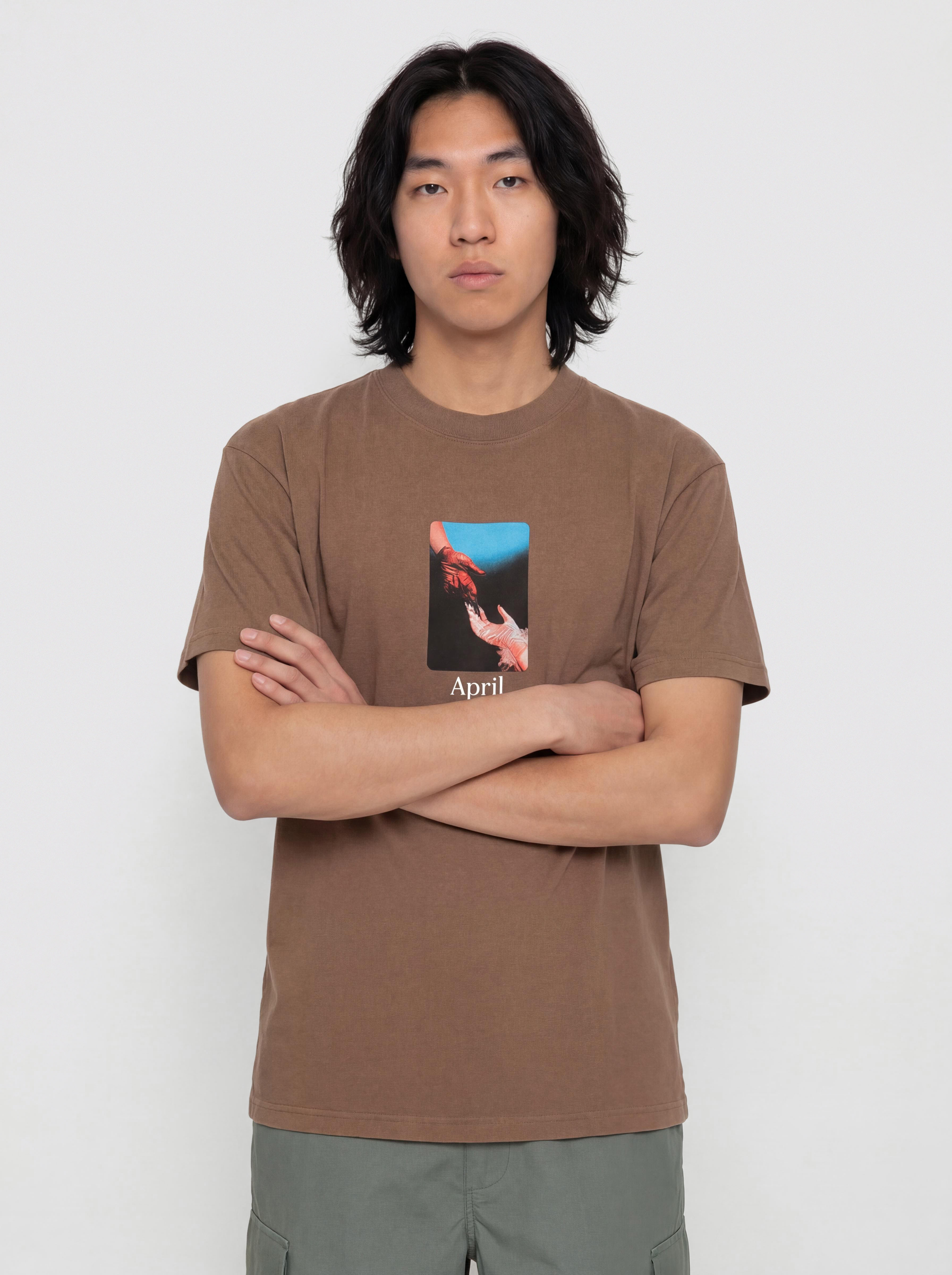 Tričko April Skateboards Material (washed brown)