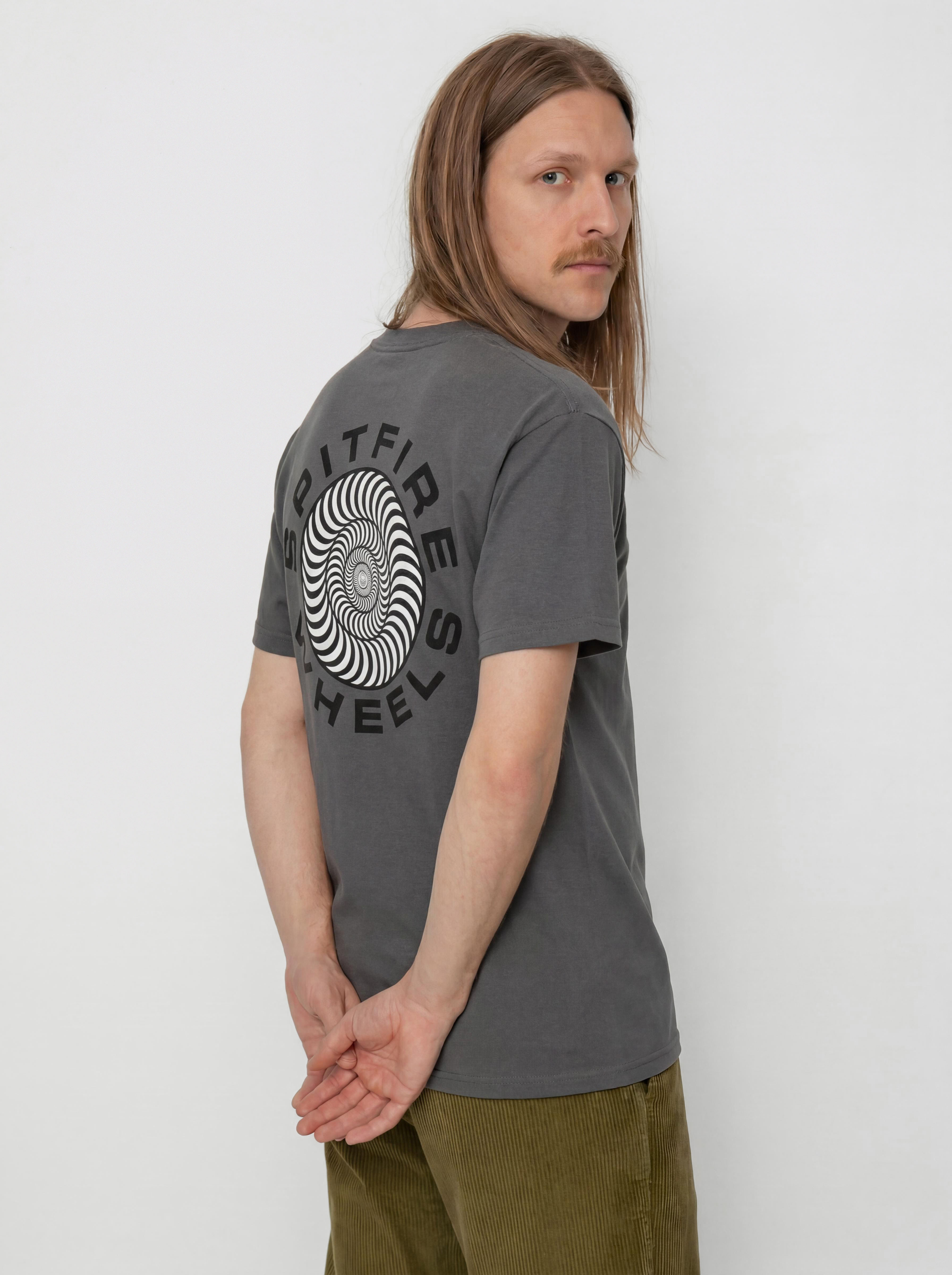 Tričko Spitfire Classic 87 Swirl Fill (charcoal solid w/black&white prints)