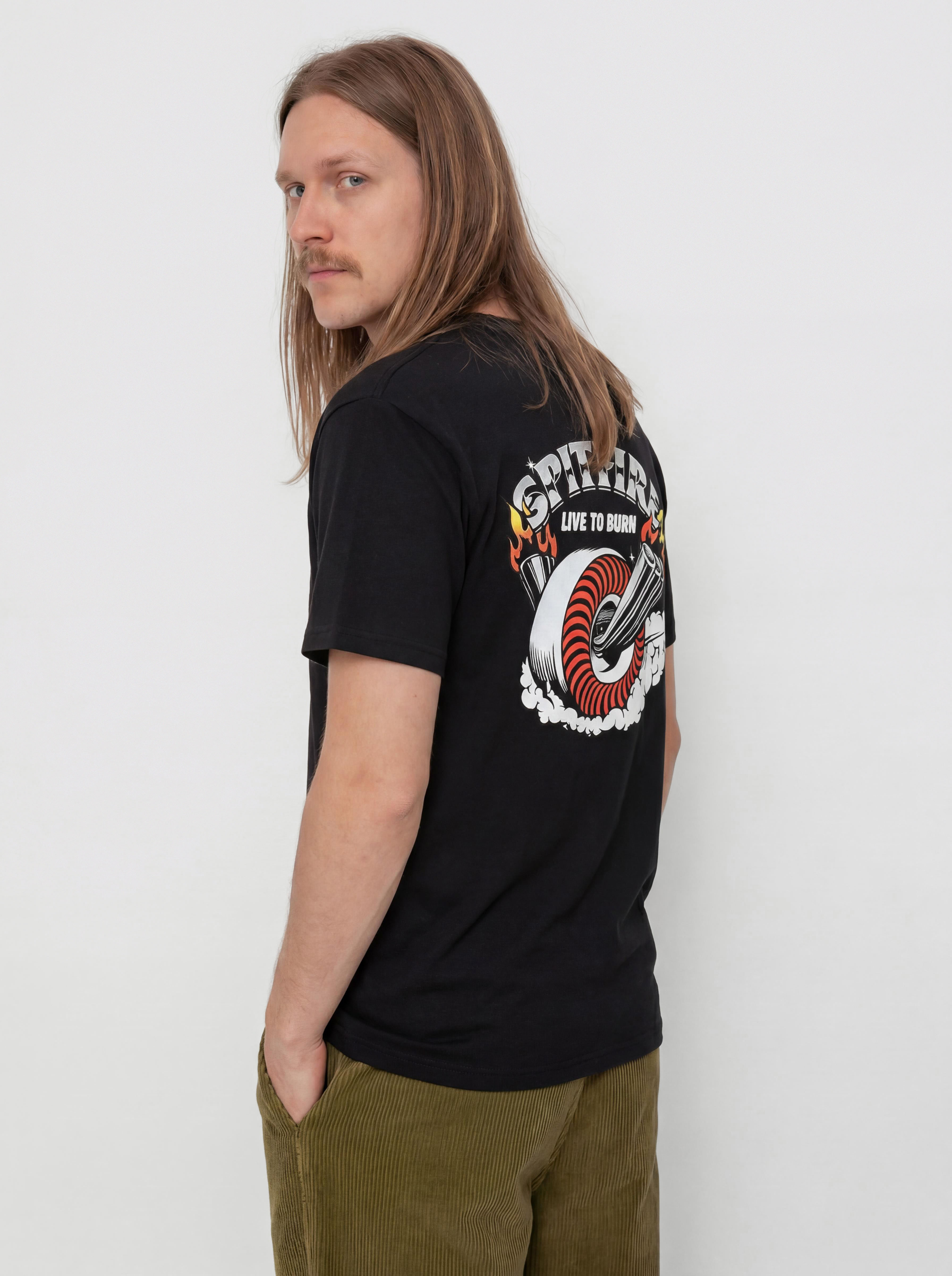 Tričko Spitfire Burnout (black w/multi color prints)