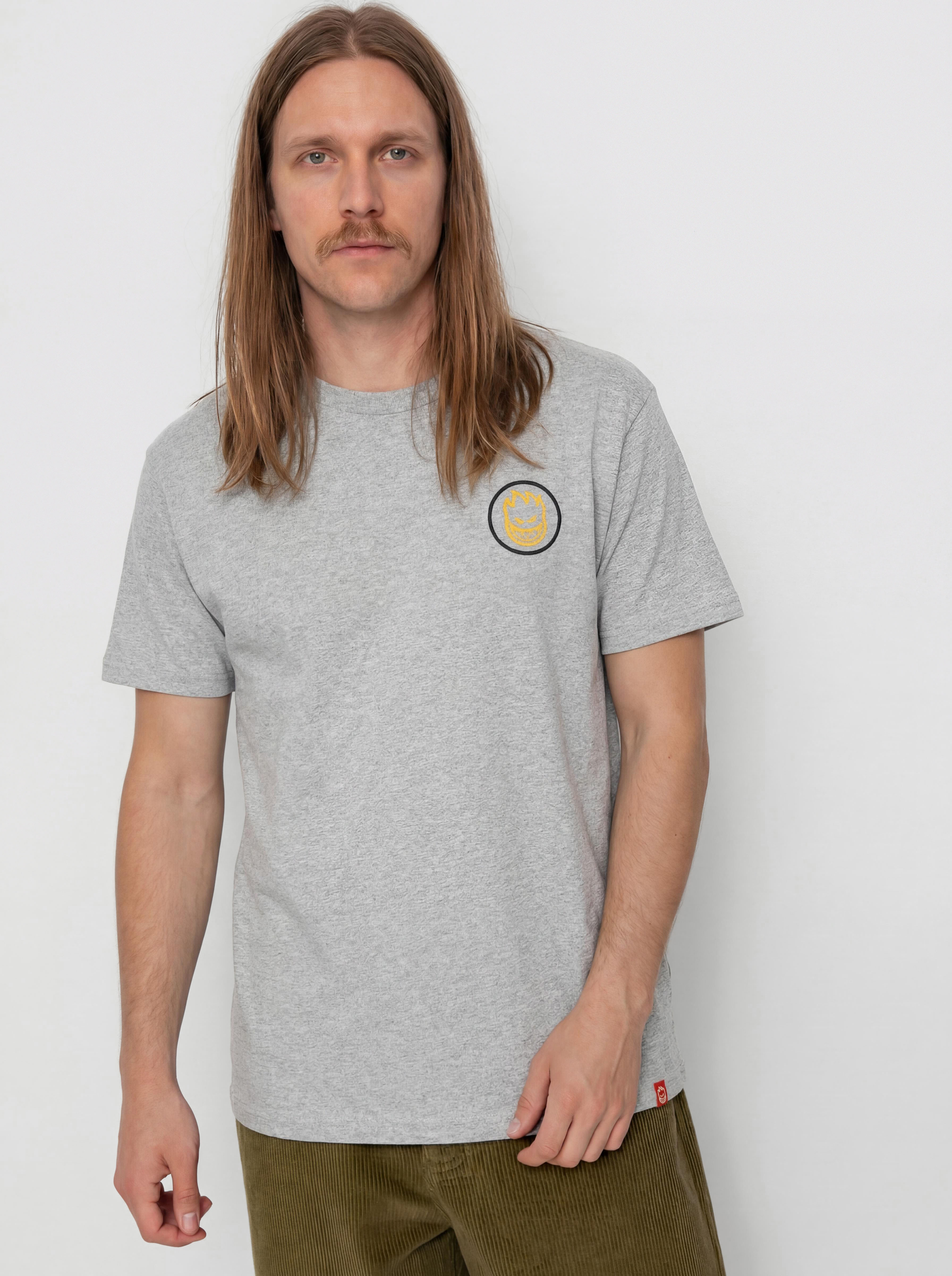 Tričko Spitfire Classic Swirl Overlay (heather grey w/black&gold prints)