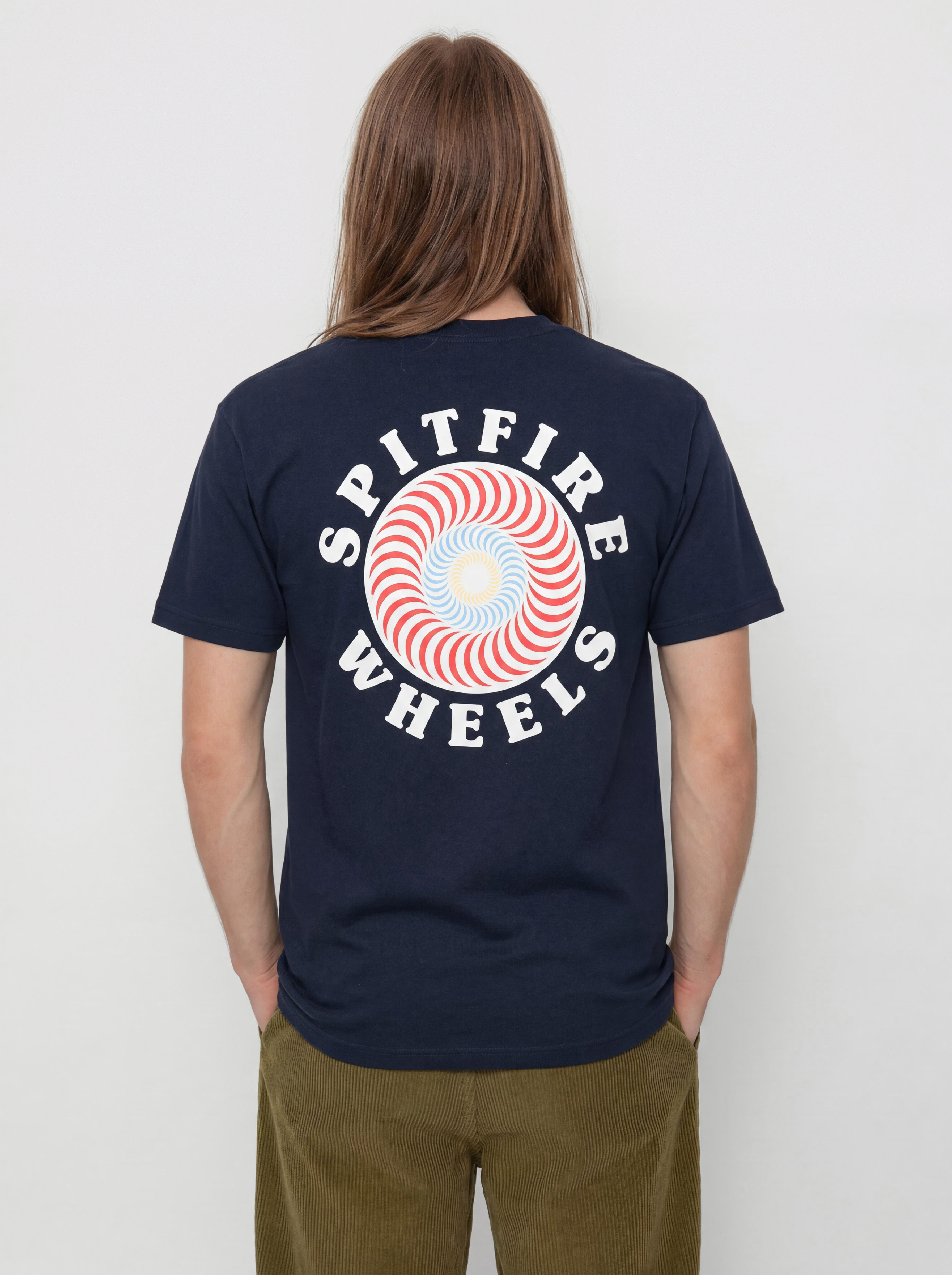 Tričko Spitfire Og Classic Fill (true navy/white red yellow & blue prints)