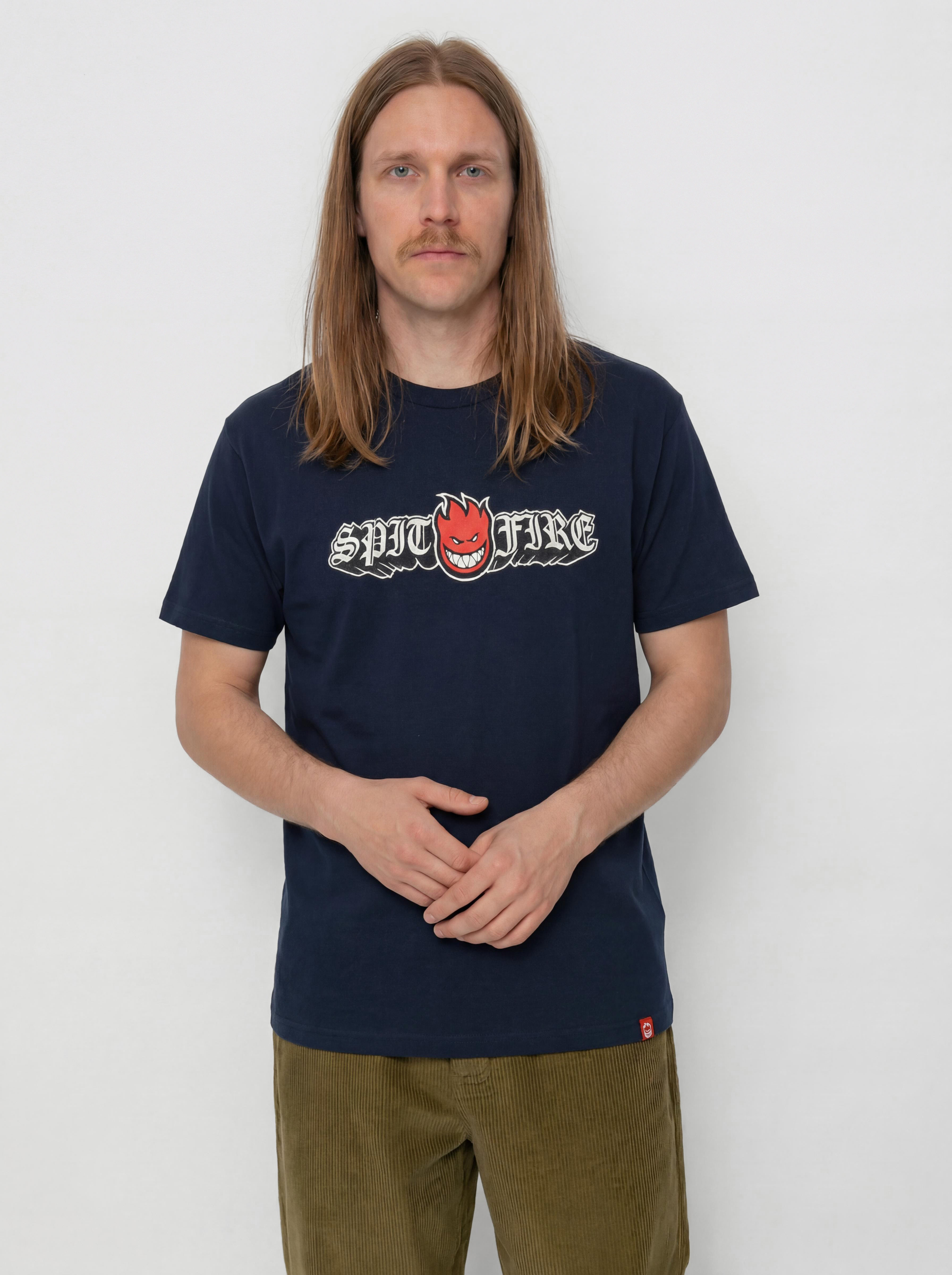 Tričko Spitfire Old E Drop Bighead (true navy w/red black & white print)