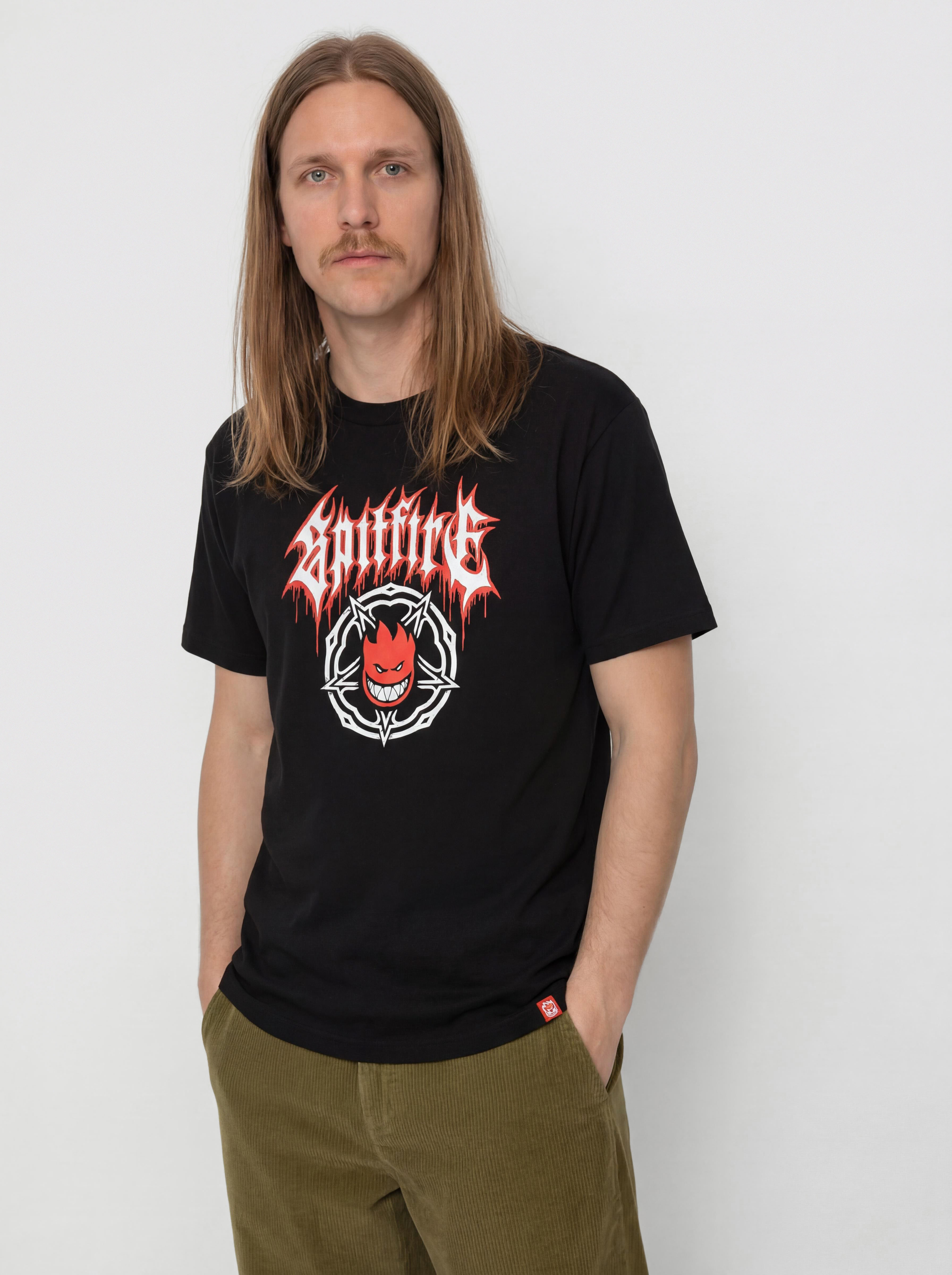 Tričko Spitfire Pentagram Drip (black w/red & white print)