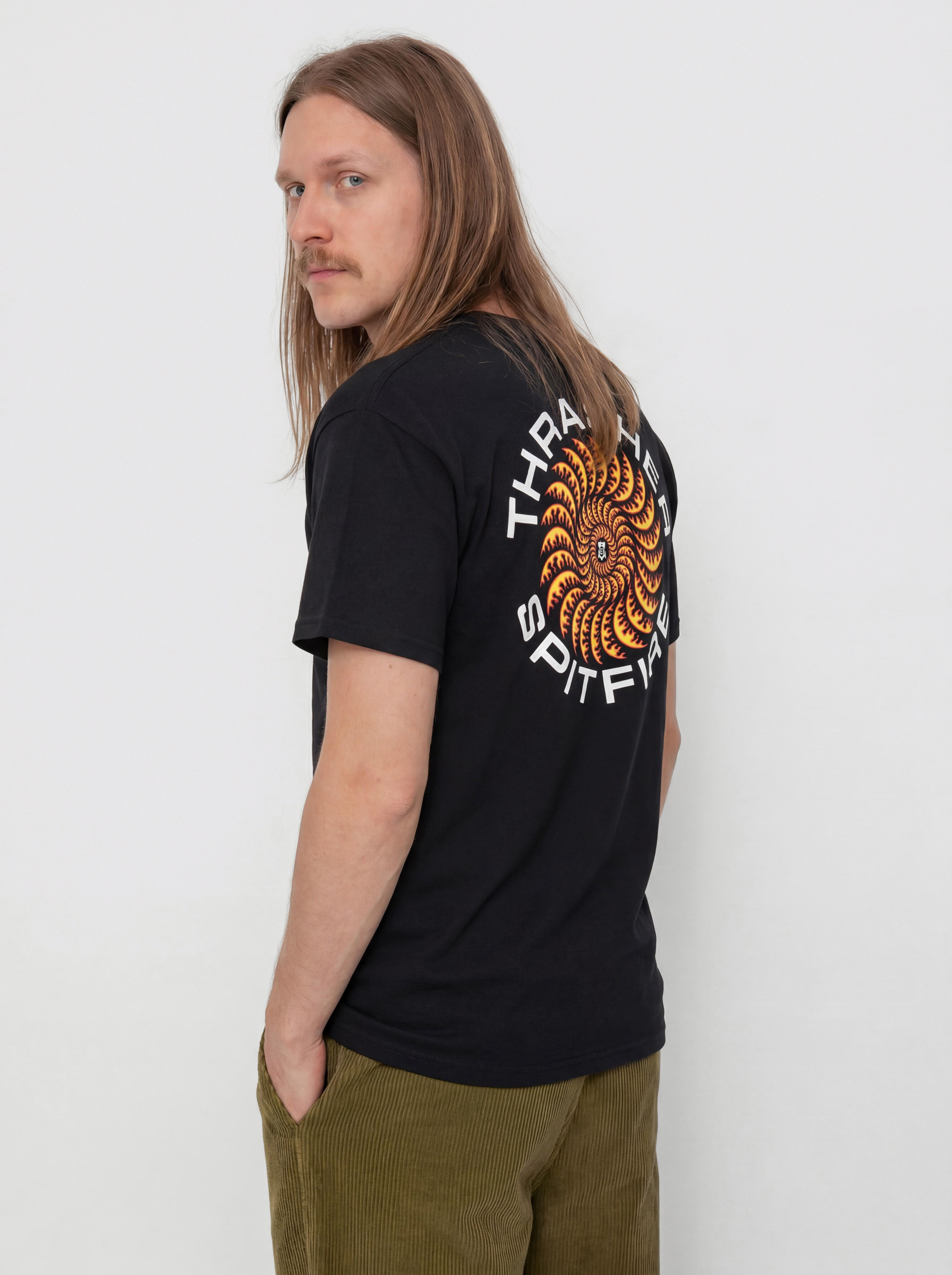 Tričko Thrasher x Spitfire Classic Swirl (black)