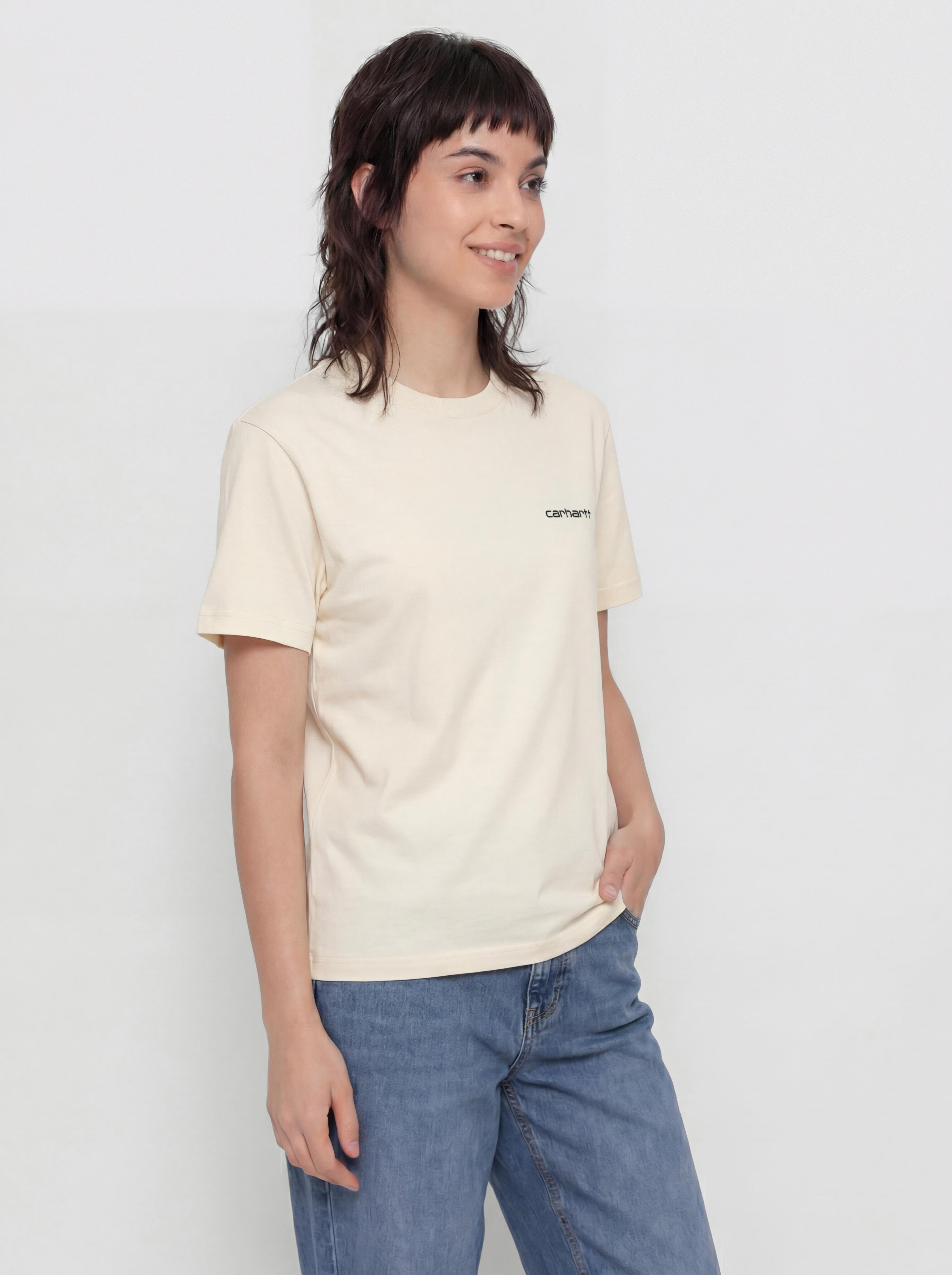 Tričko Carhartt WIP Script Embroidery Wmn (cinnerus/cozy purple)