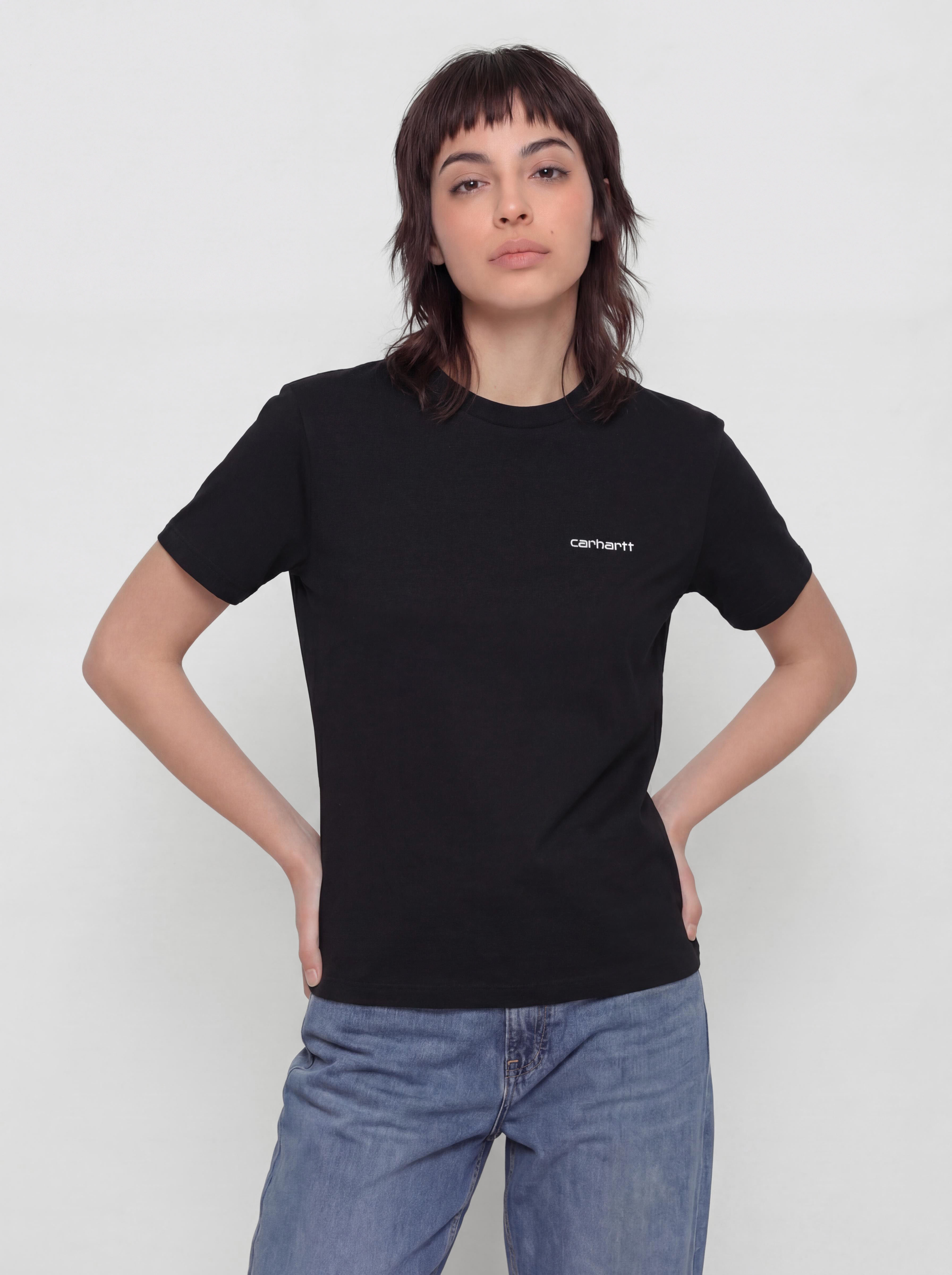 Tričko Carhartt WIP Script Embroidery Wmn (black/white)