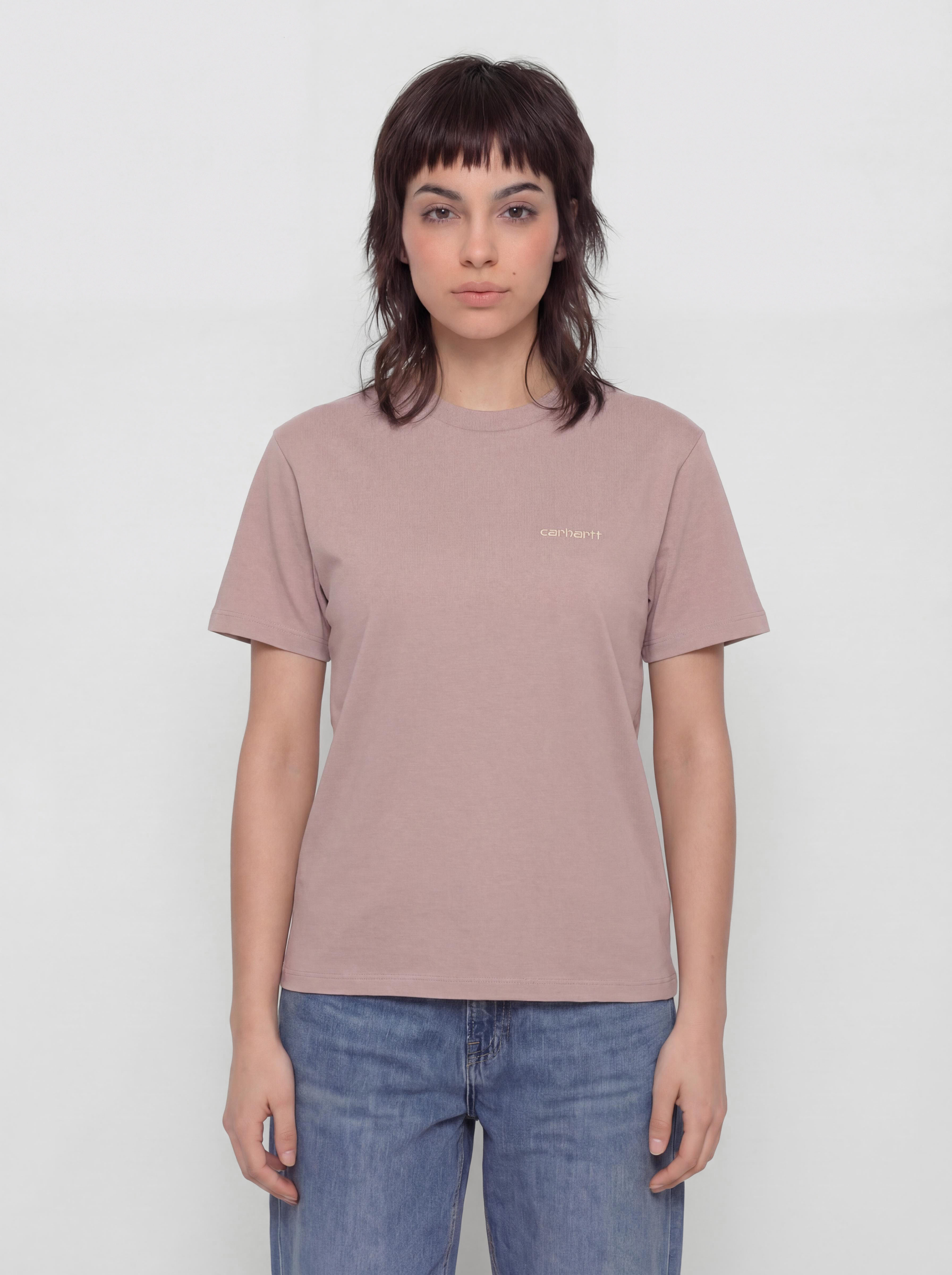 Tričko Carhartt WIP Script Embroidery Wmn (gentle pink/cinnerus)