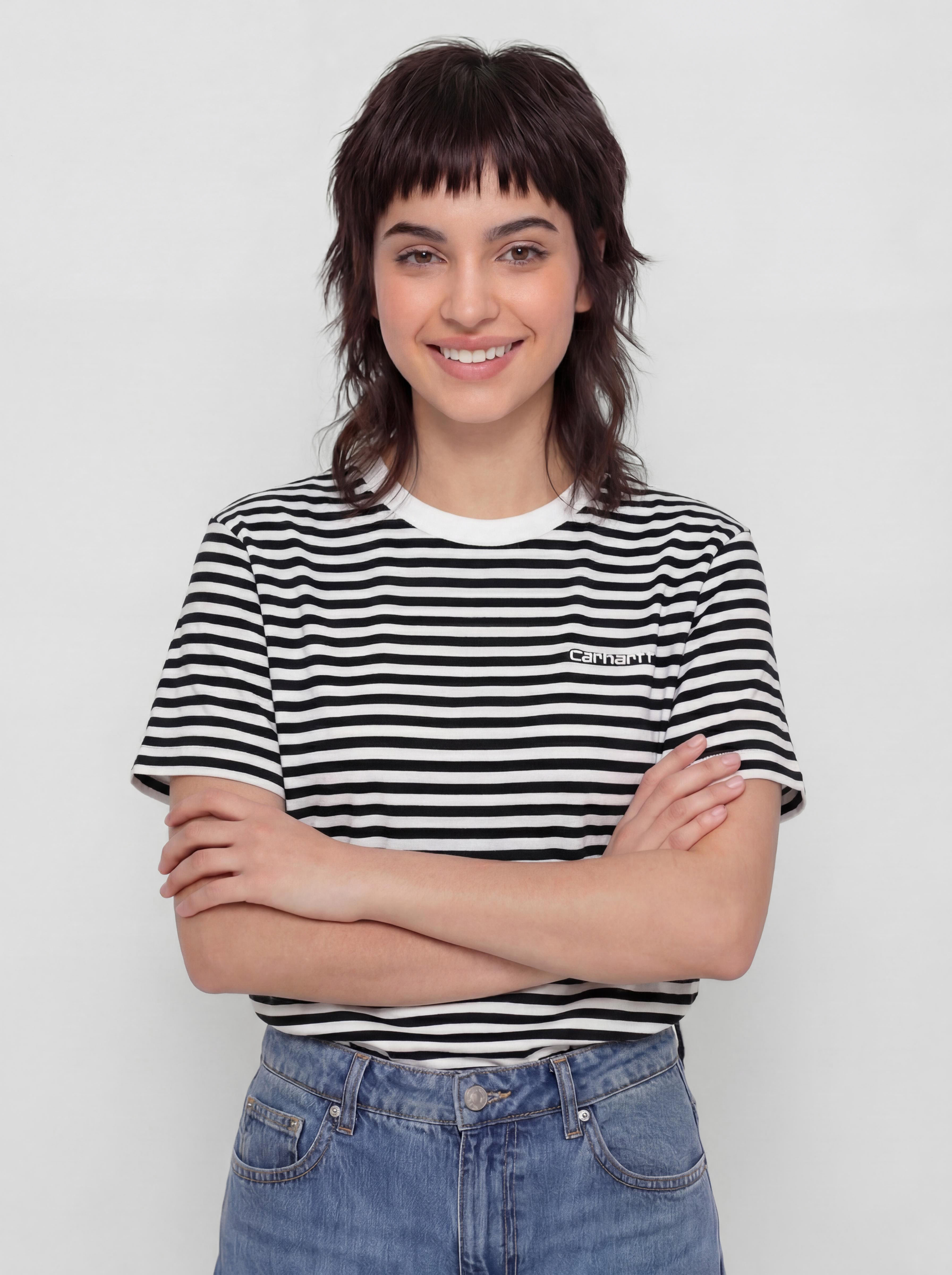 Tričko Carhartt WIP Ezra Wmn (ezra stripe/black/wax)