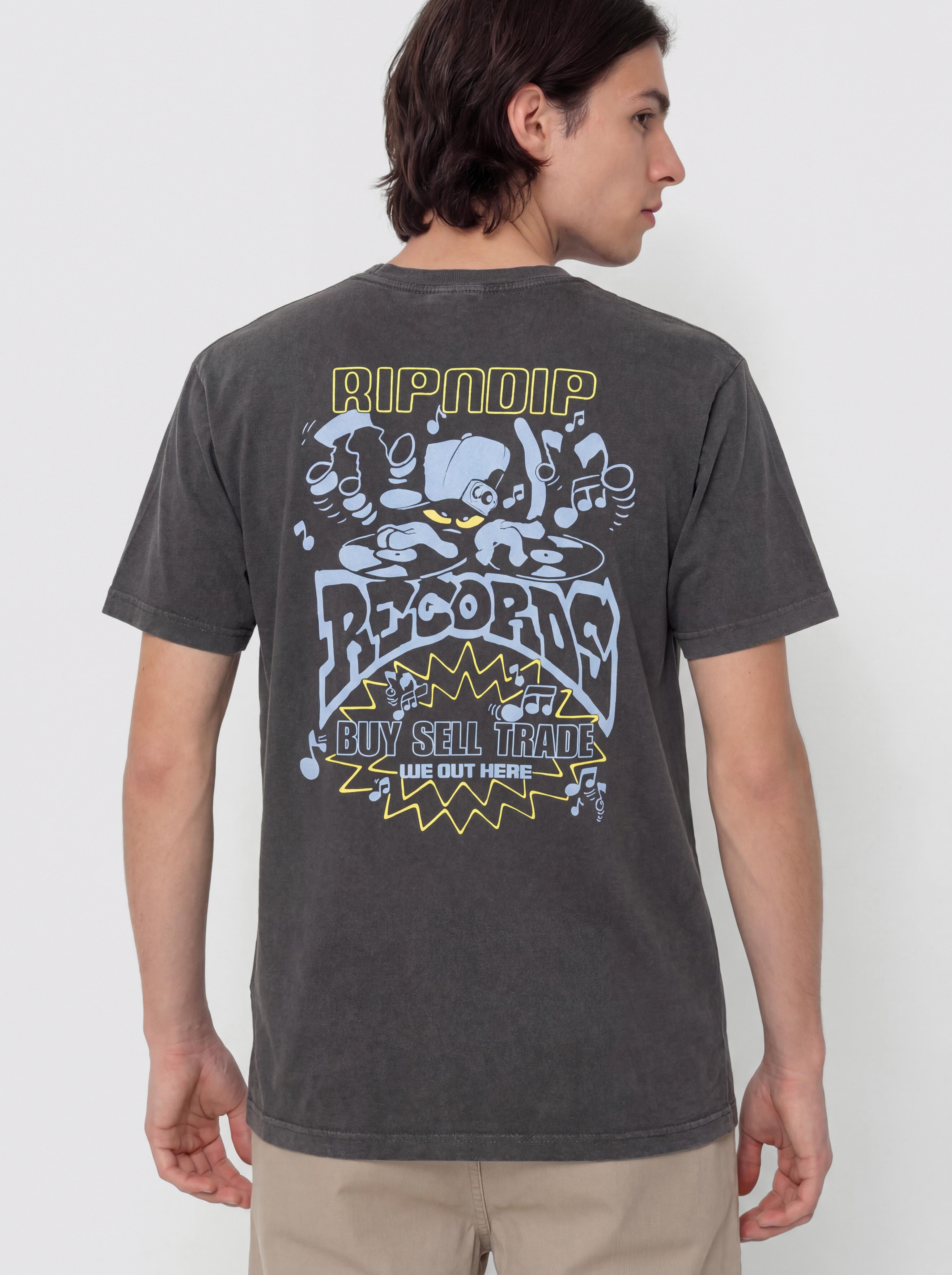 Tričko RipNDip Records (charcoal sun fade)