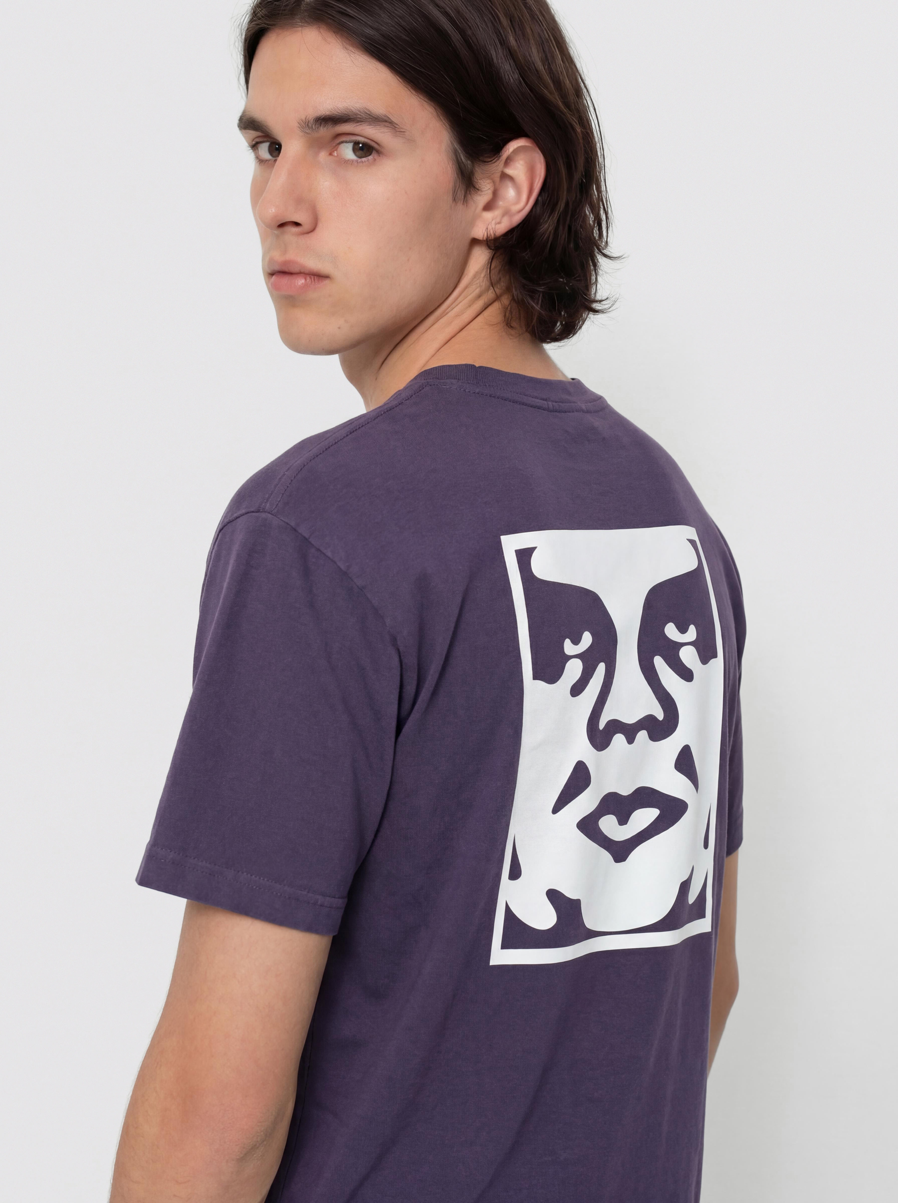Tričko OBEY Bold Icon Face (pigment purple velvet)