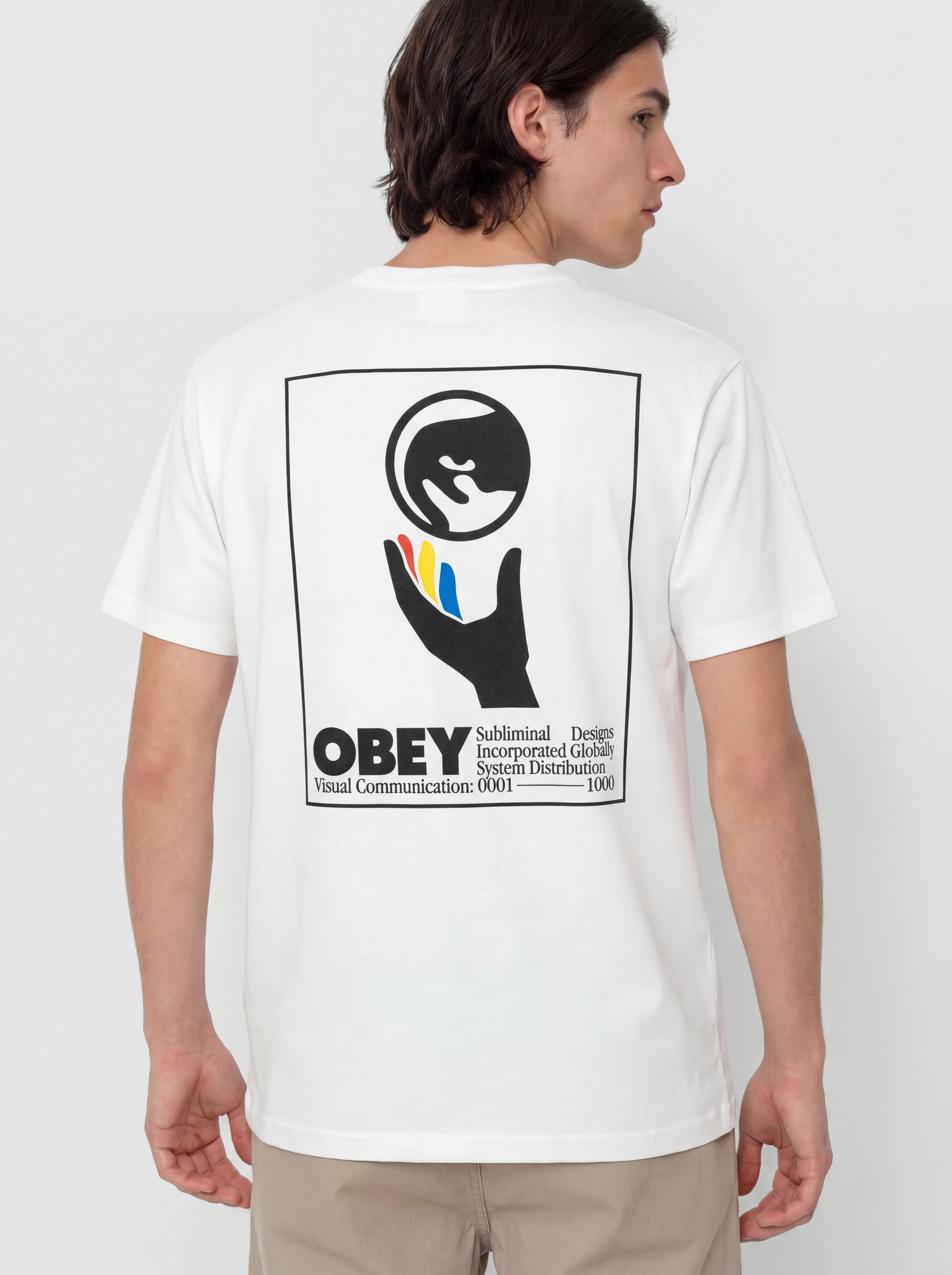 Tričko OBEY Global Systems (white)