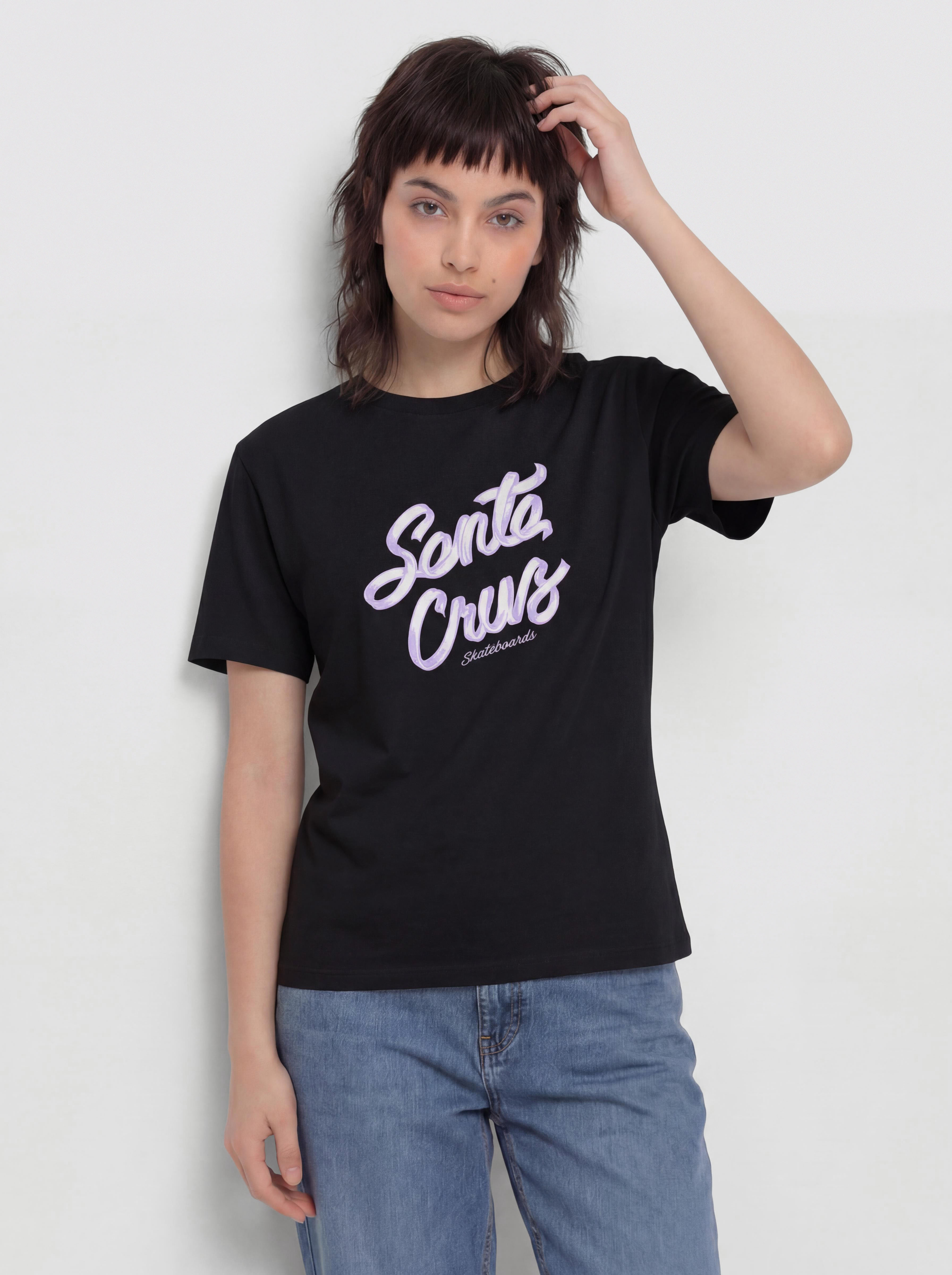 Tričko Santa Cruz Ribbon Script Front Wmn (black)
