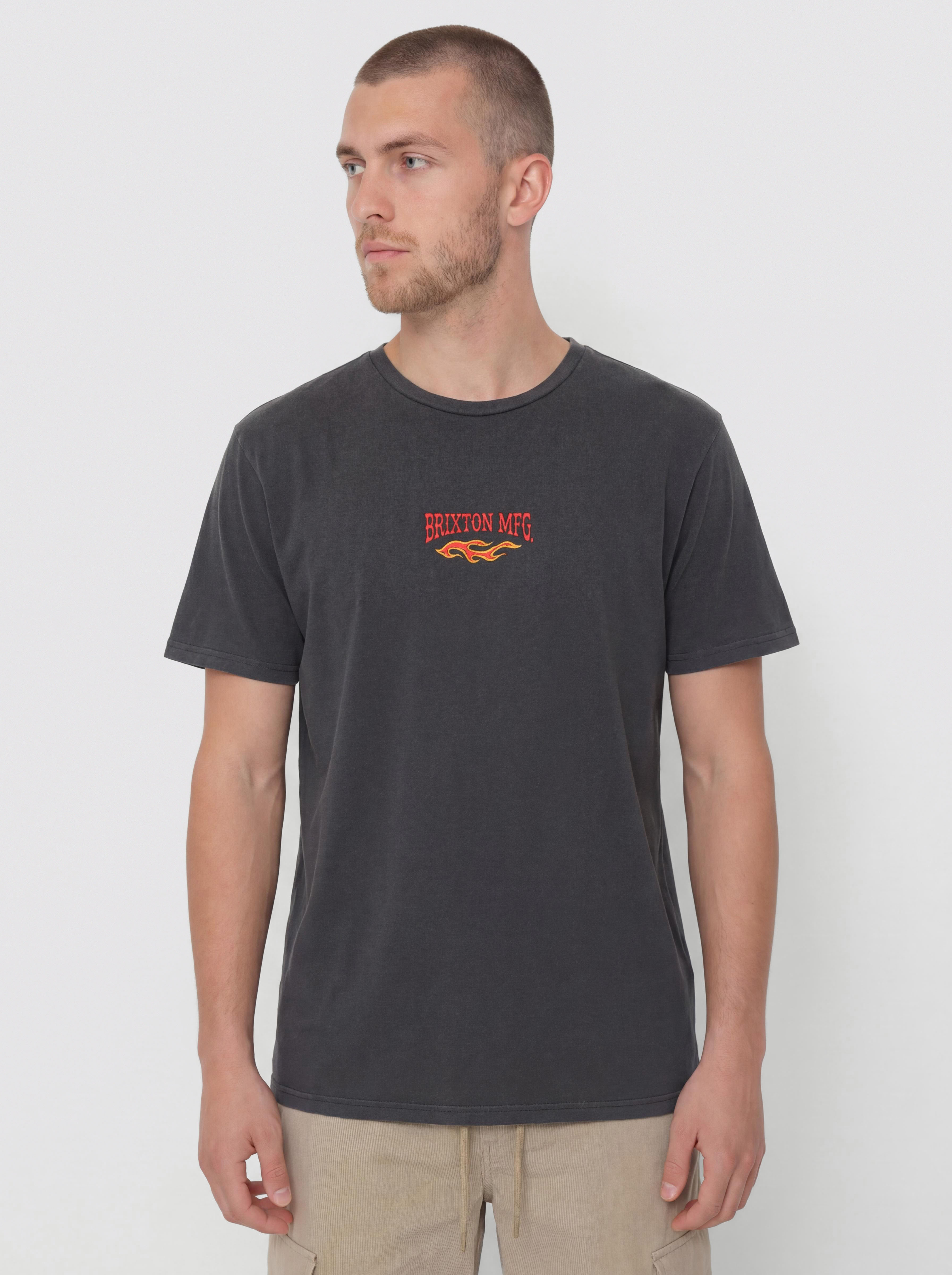 Tričko Brixton Hardee Stt (black worn wash)