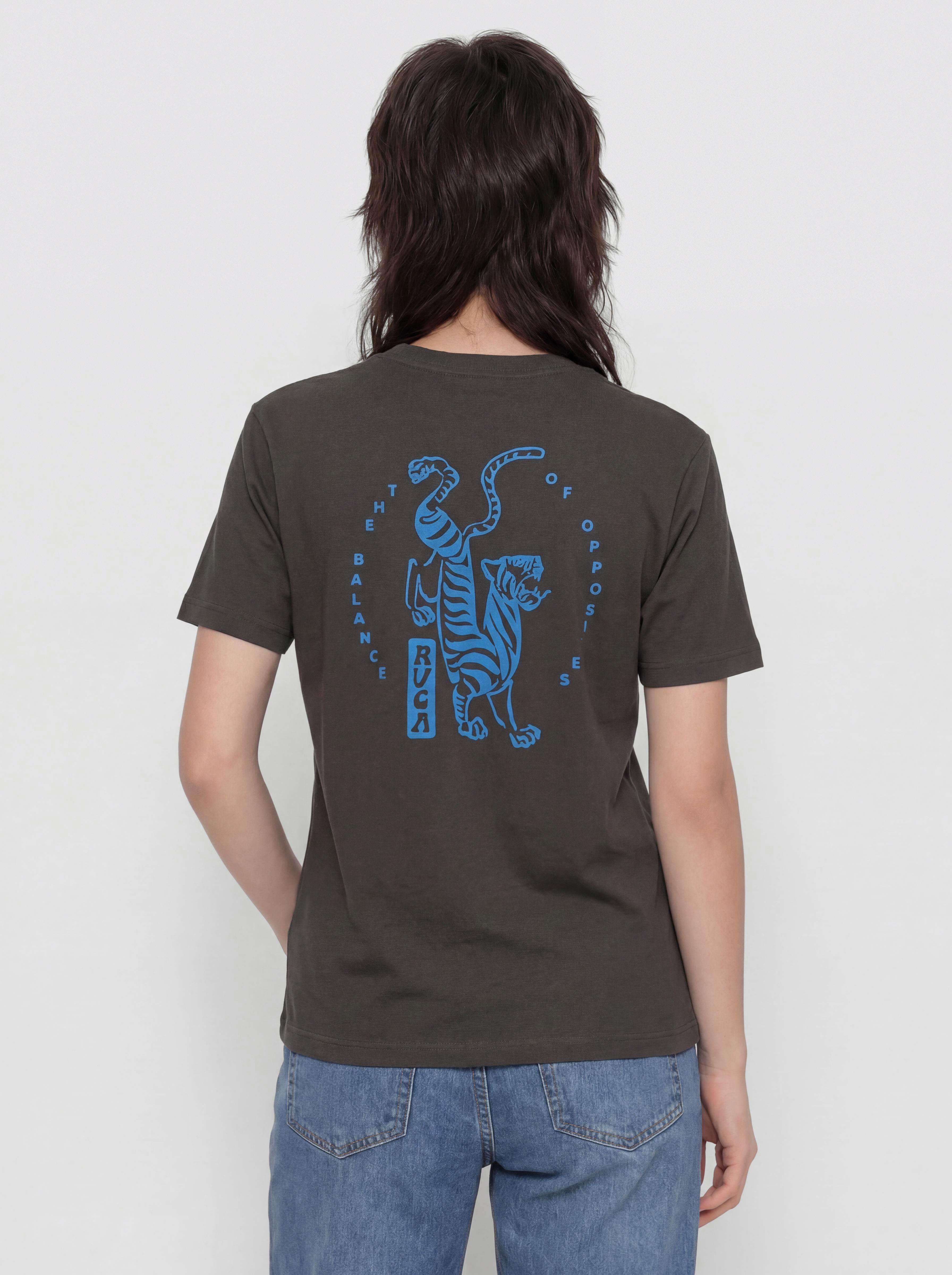 Tričko RVCA Balance Tiger (pirate black)