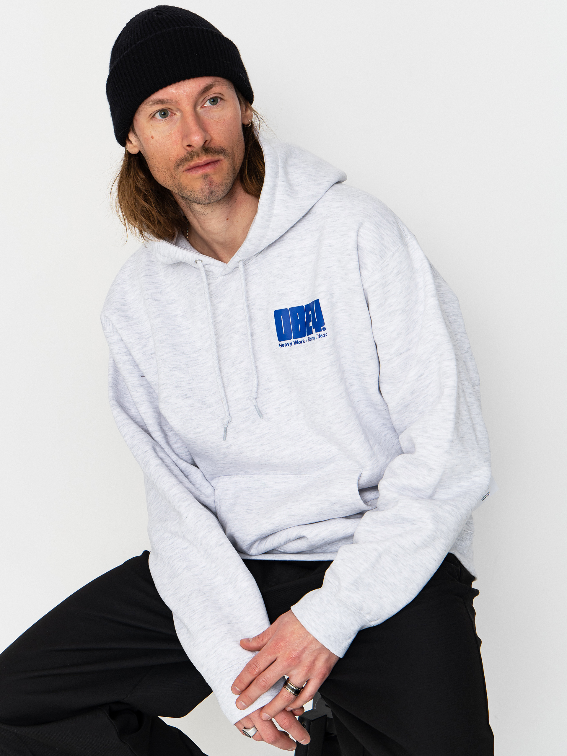 Mikina s kapucňou OBEY Heavy Ideas HD (ash grey)