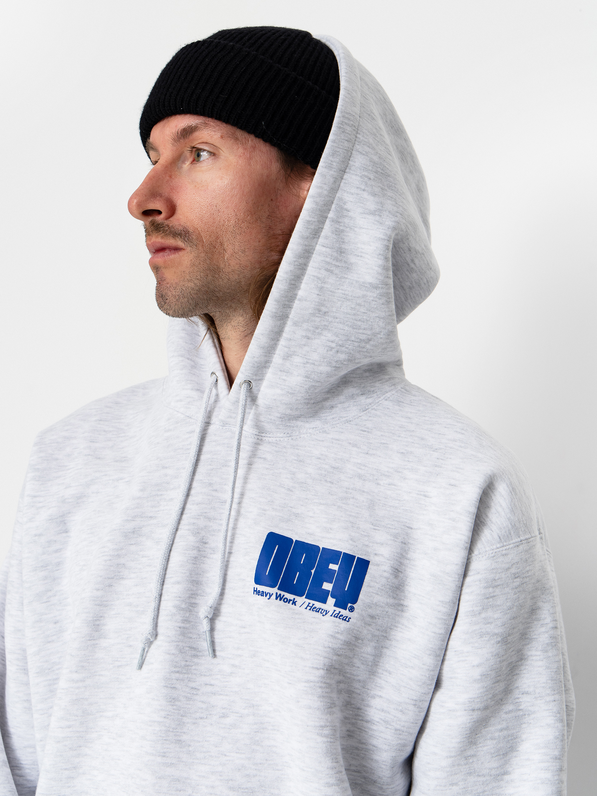 Mikina s kapucňou OBEY Heavy Ideas HD (ash grey)