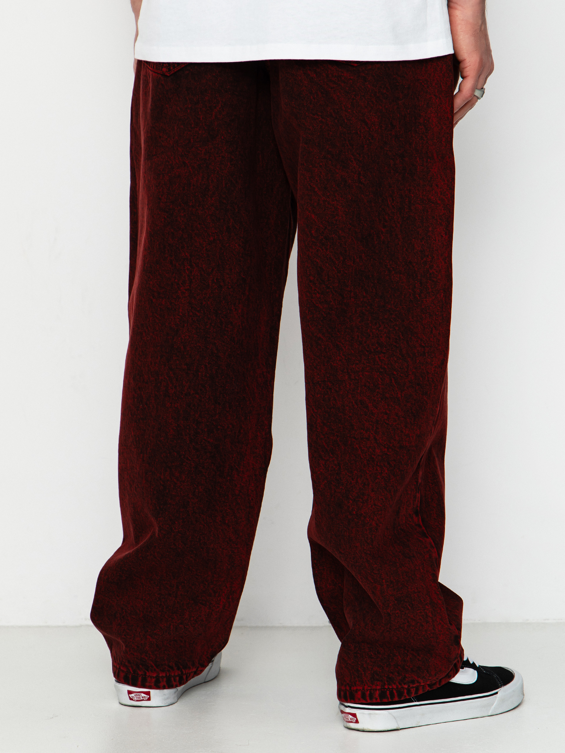 Nohavice Vans Check 5 Baggy Acid Overdyed Denim (racing red)