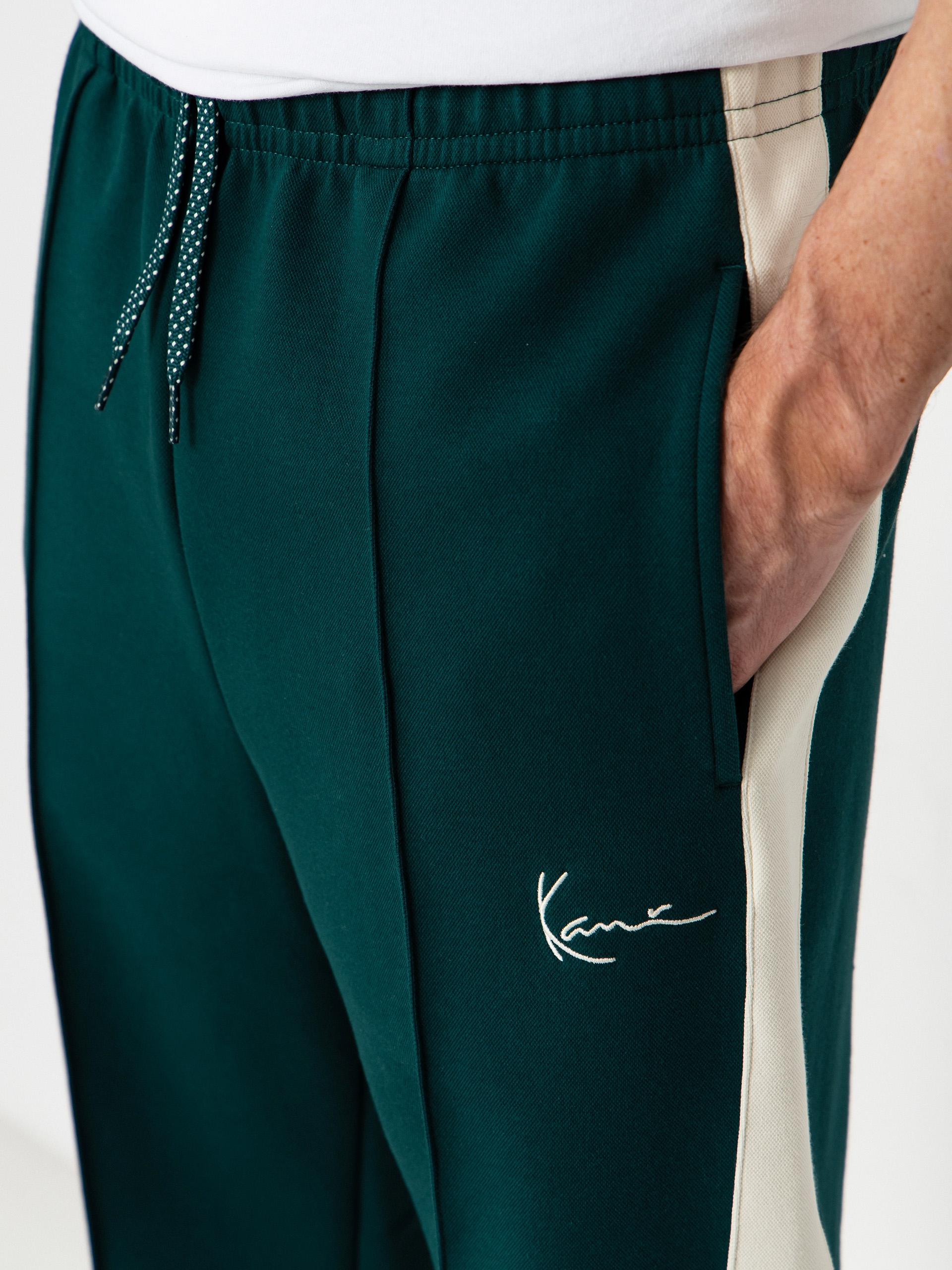 Nohavice Karl Kani Signature Sidestripe Pique (green)