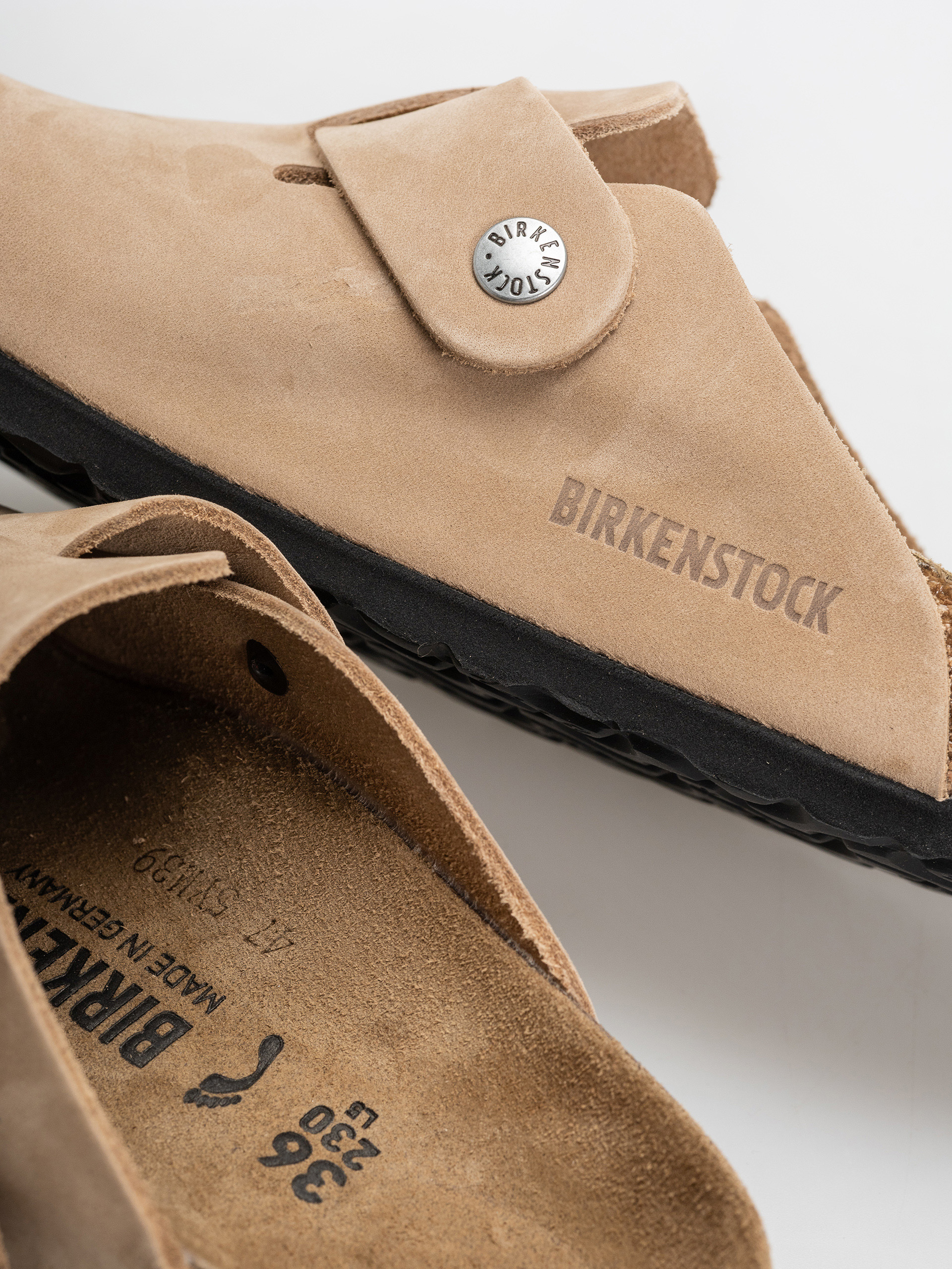 Šľapky Birkenstock Boston Wire Buckle Nubuck Leather Narrow (sandcastle)