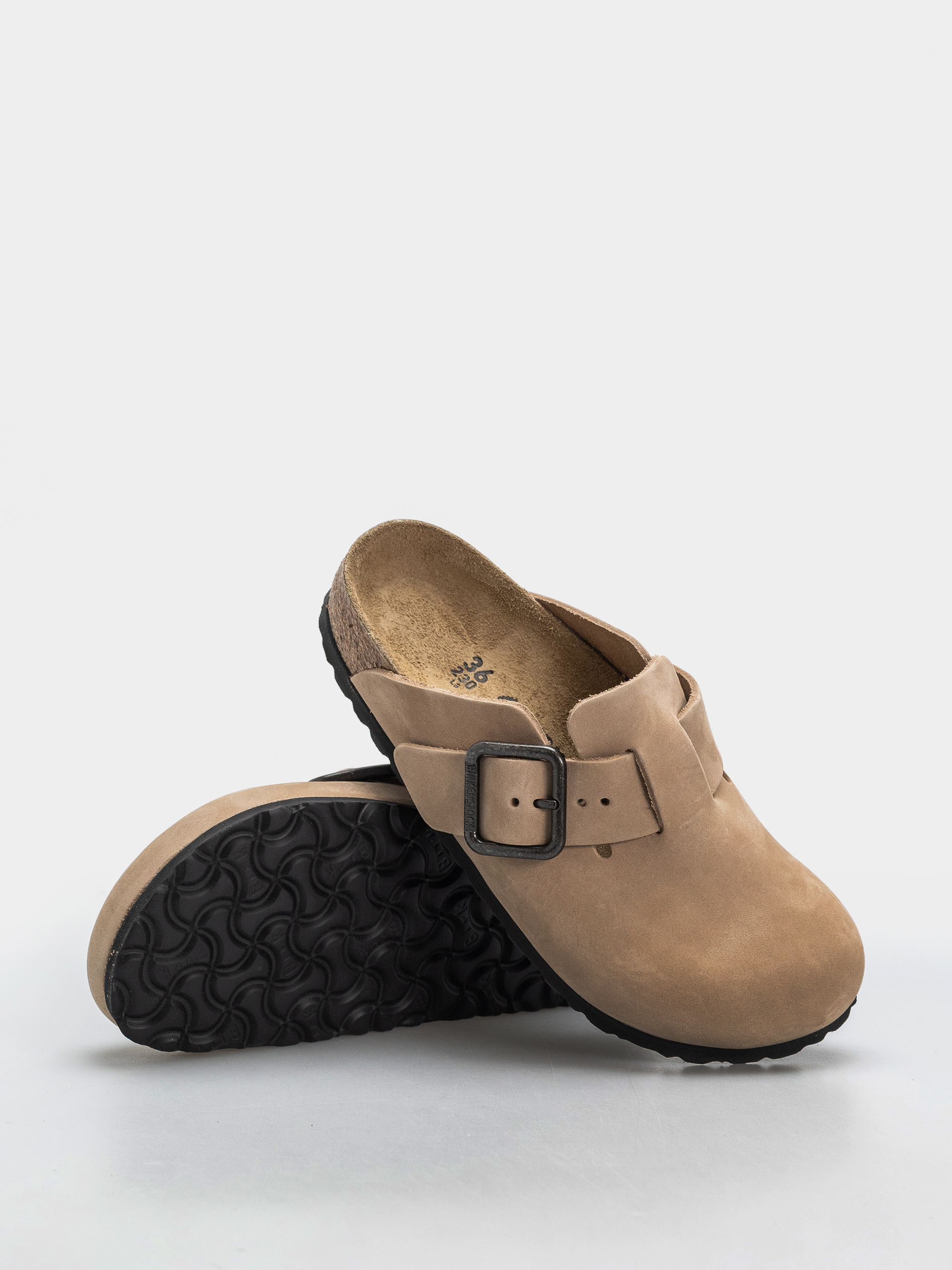 Šľapky Birkenstock Boston Wire Buckle Nubuck Leather Narrow (sandcastle)