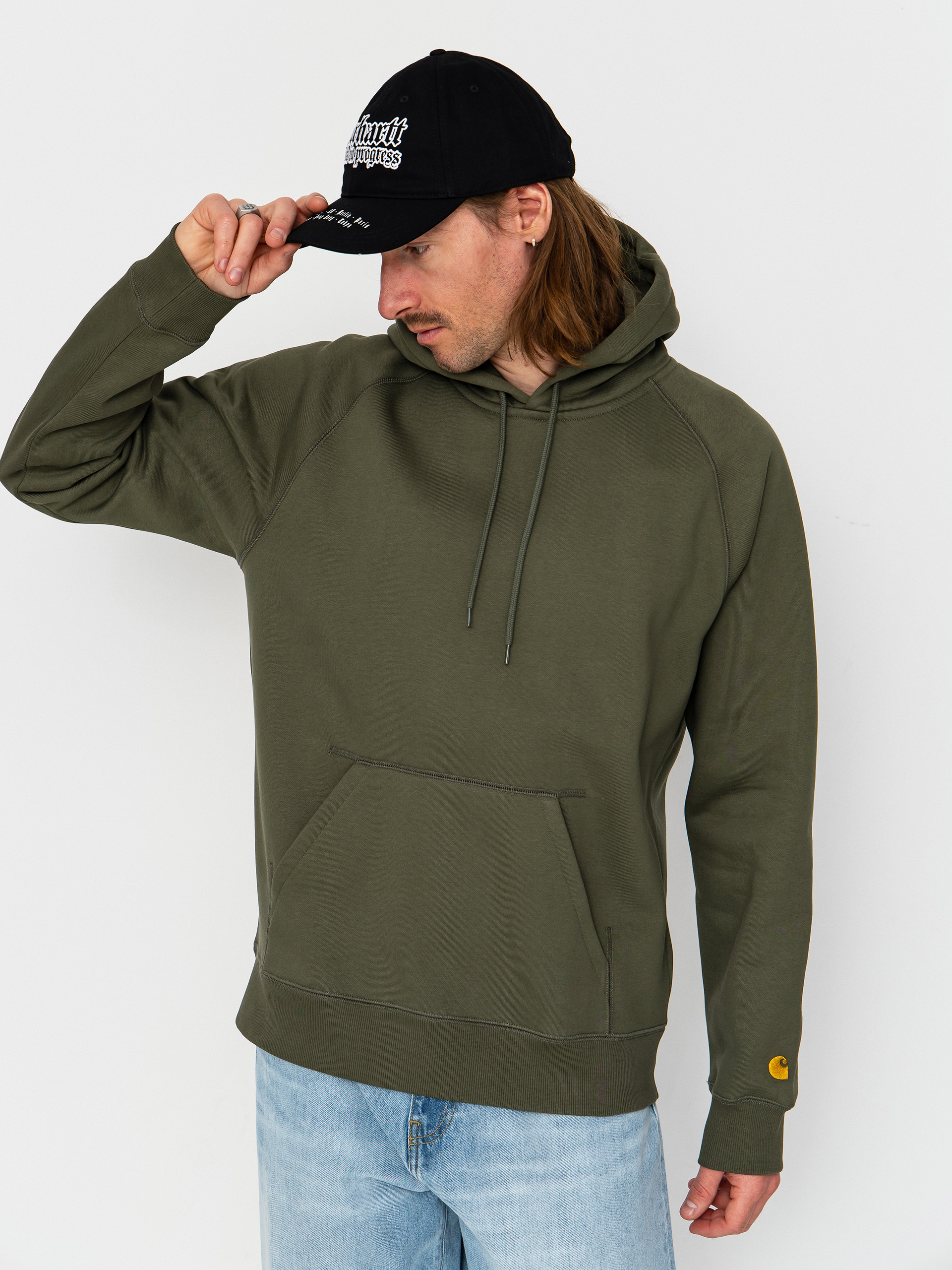 Mikina s kapucu0148ou Carhartt WIP Chase HD (leaf/gold)