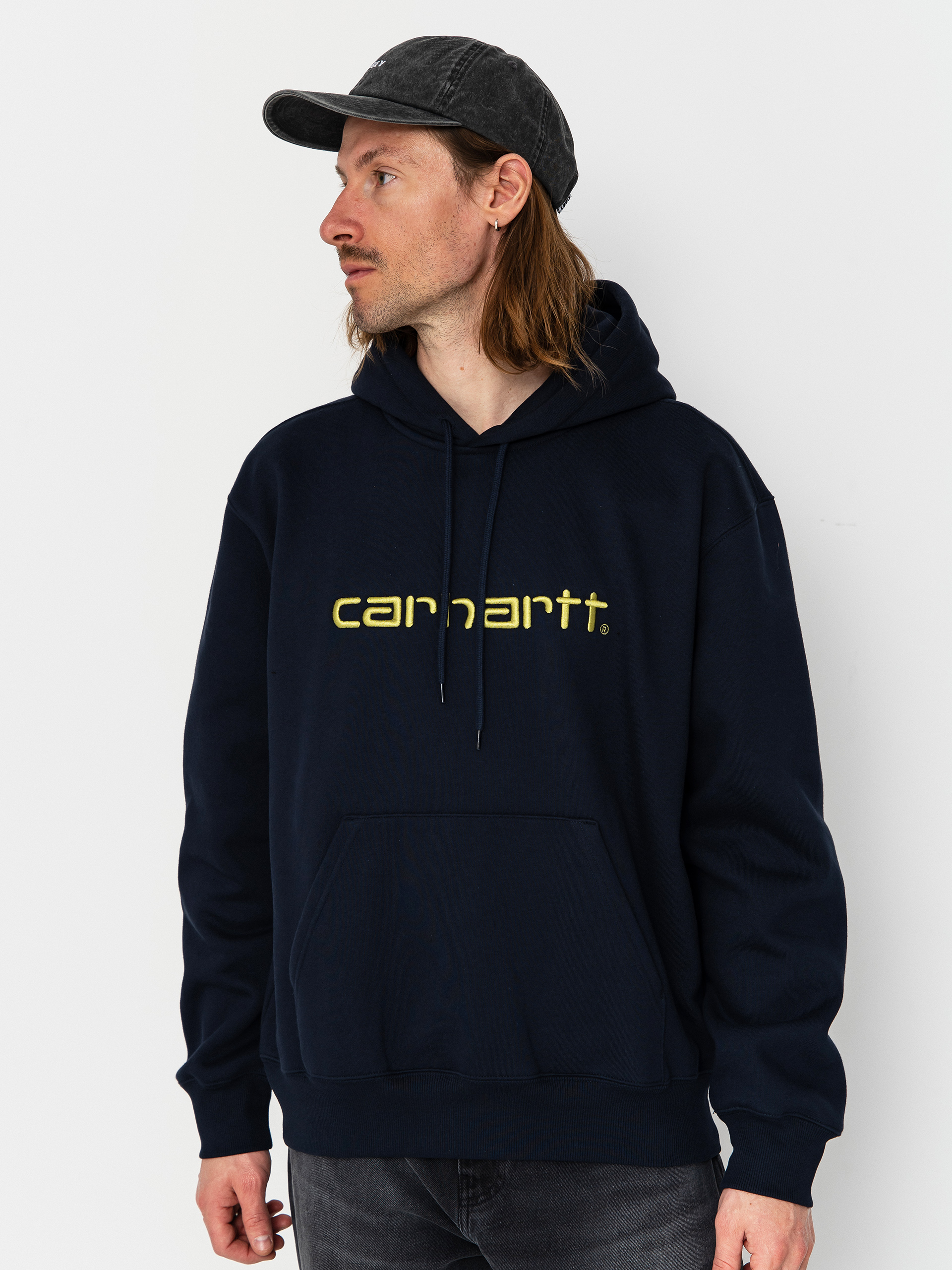 Mikina s kapucu0148ou Carhartt WIP Carhartt HD (deep night/gentle green)