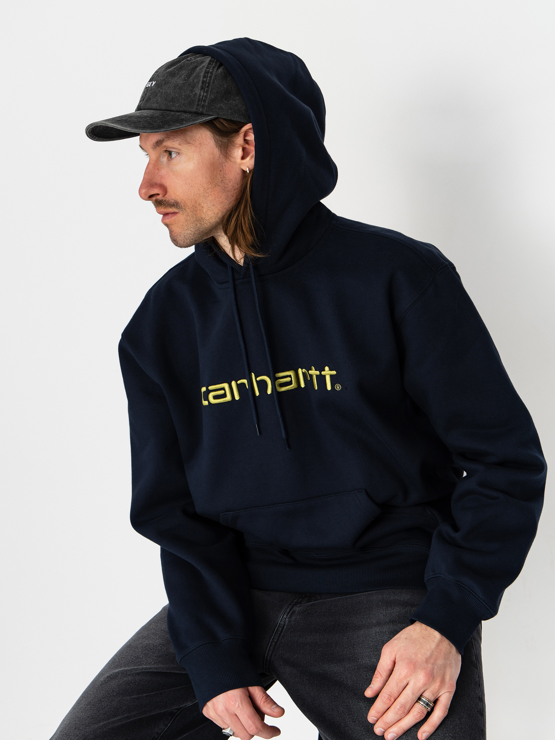 Mikina s kapucňou Carhartt WIP Carhartt HD (deep night/gentle green)