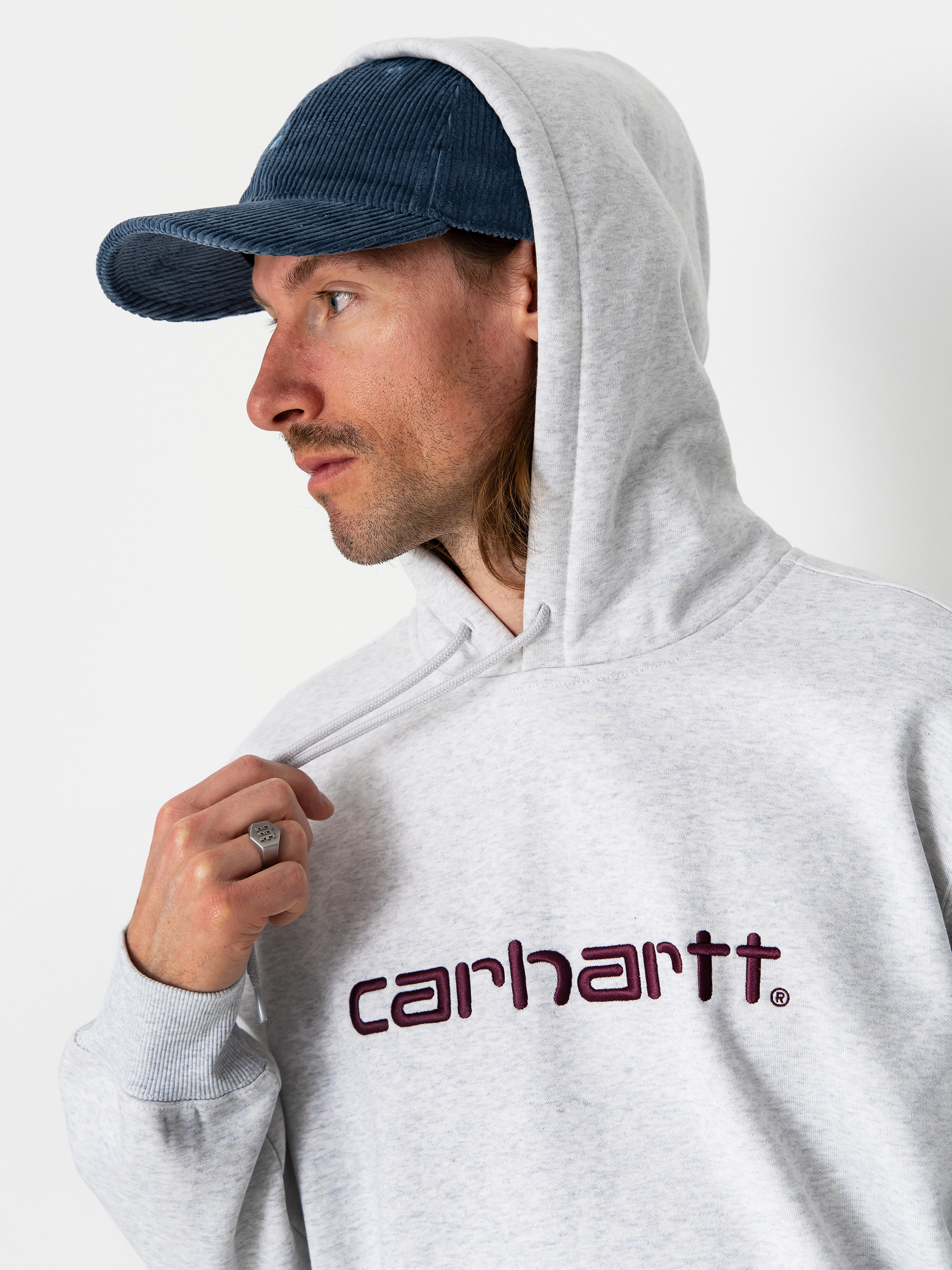 Mikina s kapucňou Carhartt WIP Carhartt HD (ash heather/cozy purple)