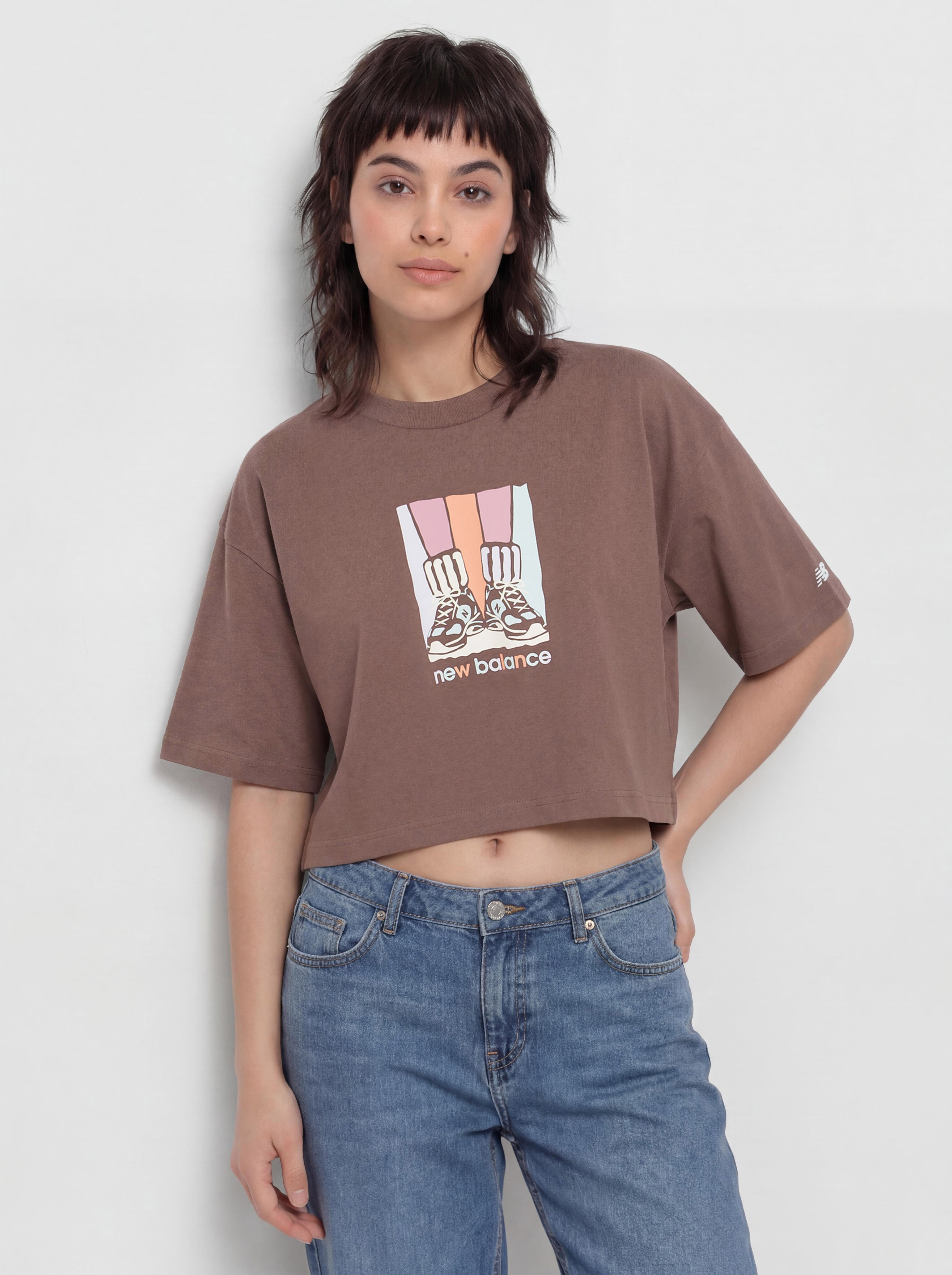 Tričko New Balance Athletics Gradient Shoes Wmn (brown)