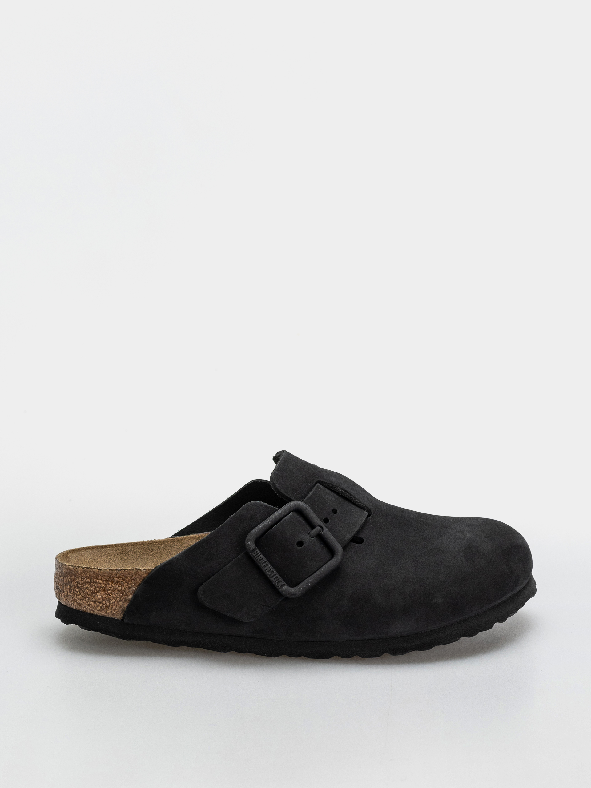 u0160u013eapky Birkenstock Boston Wire Buckle Nubuck Leather Narrow (black)