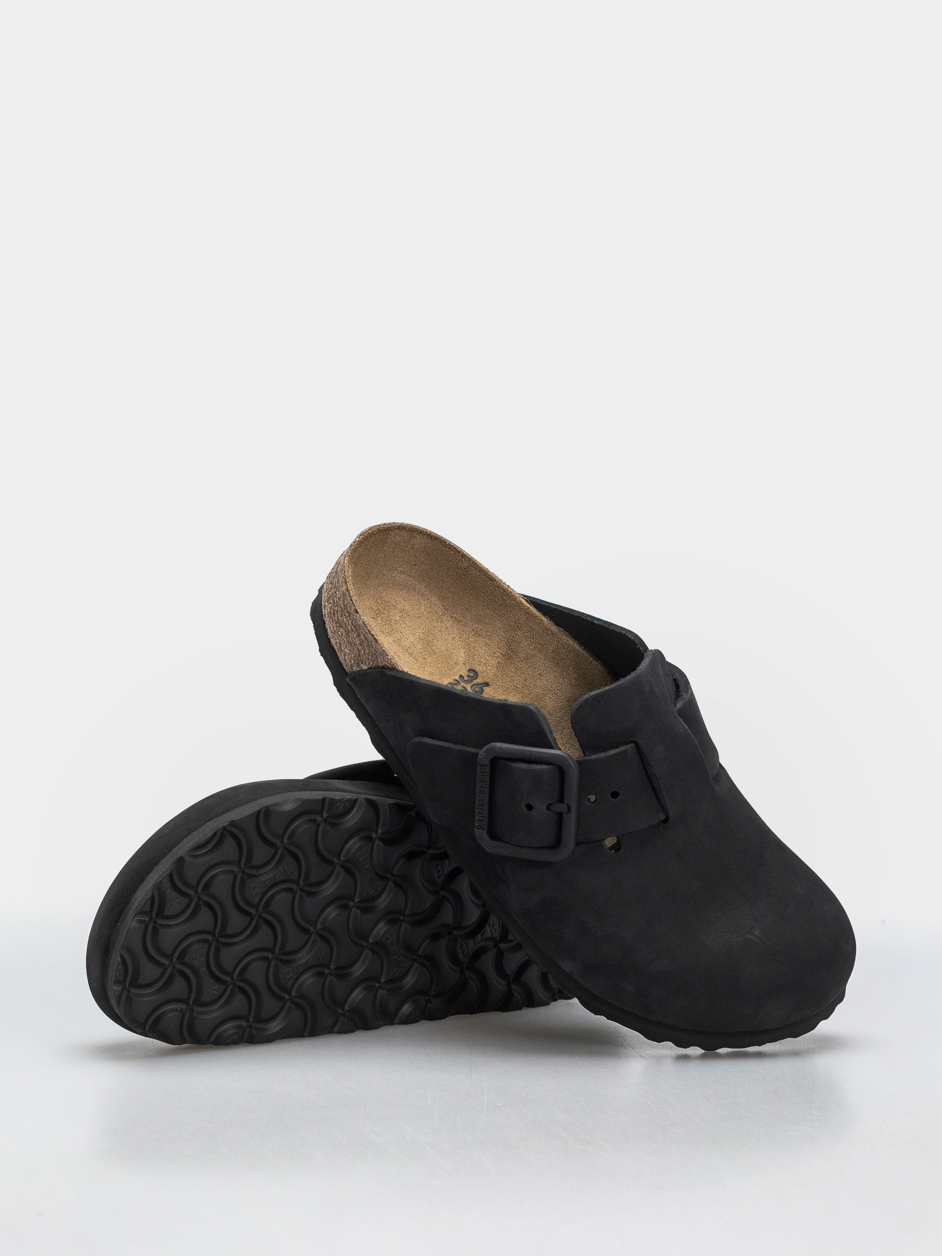 Šľapky Birkenstock Boston Wire Buckle Nubuck Leather Narrow (black)