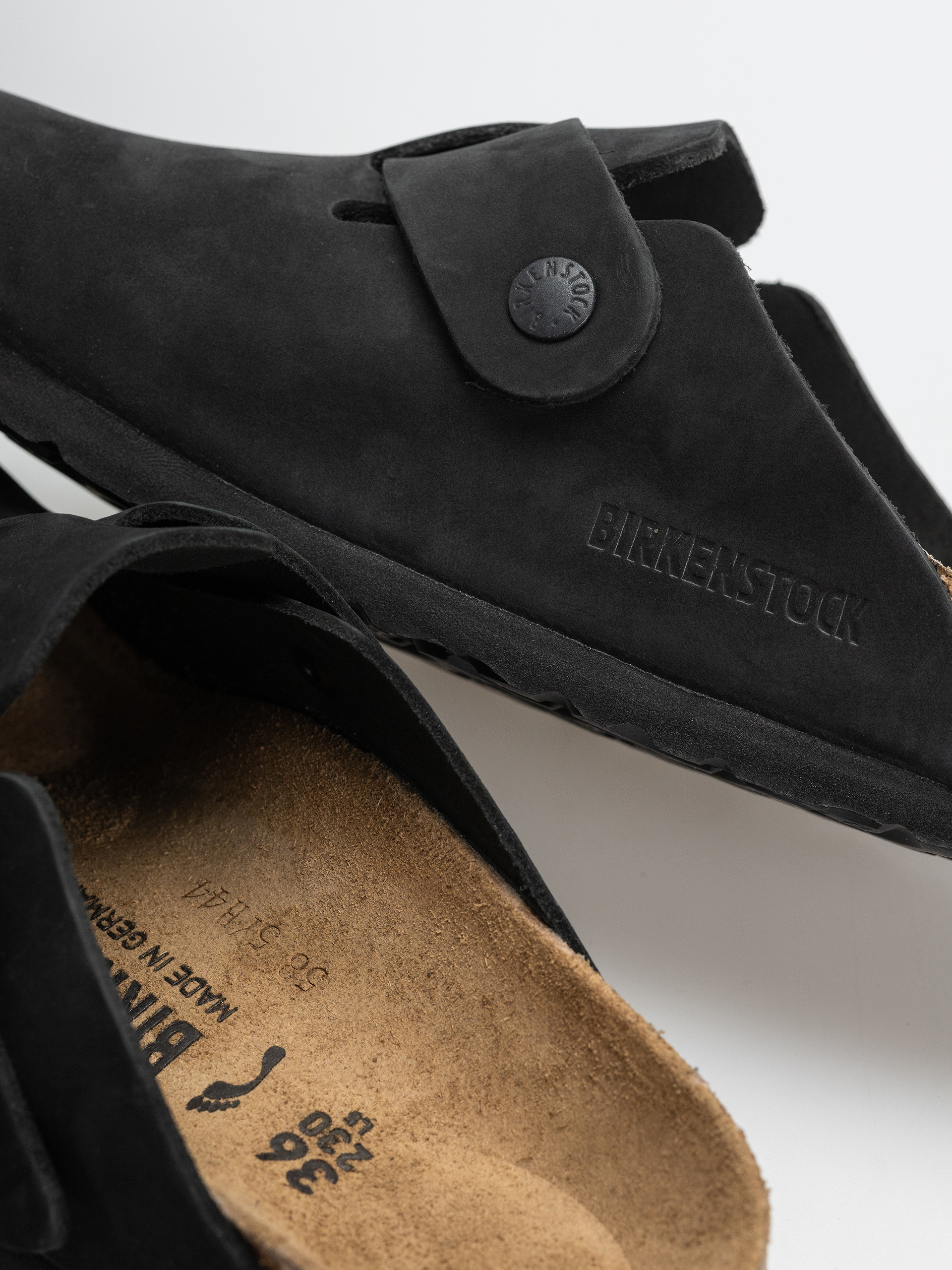 Šľapky Birkenstock Boston Wire Buckle Nubuck Leather Narrow (black)
