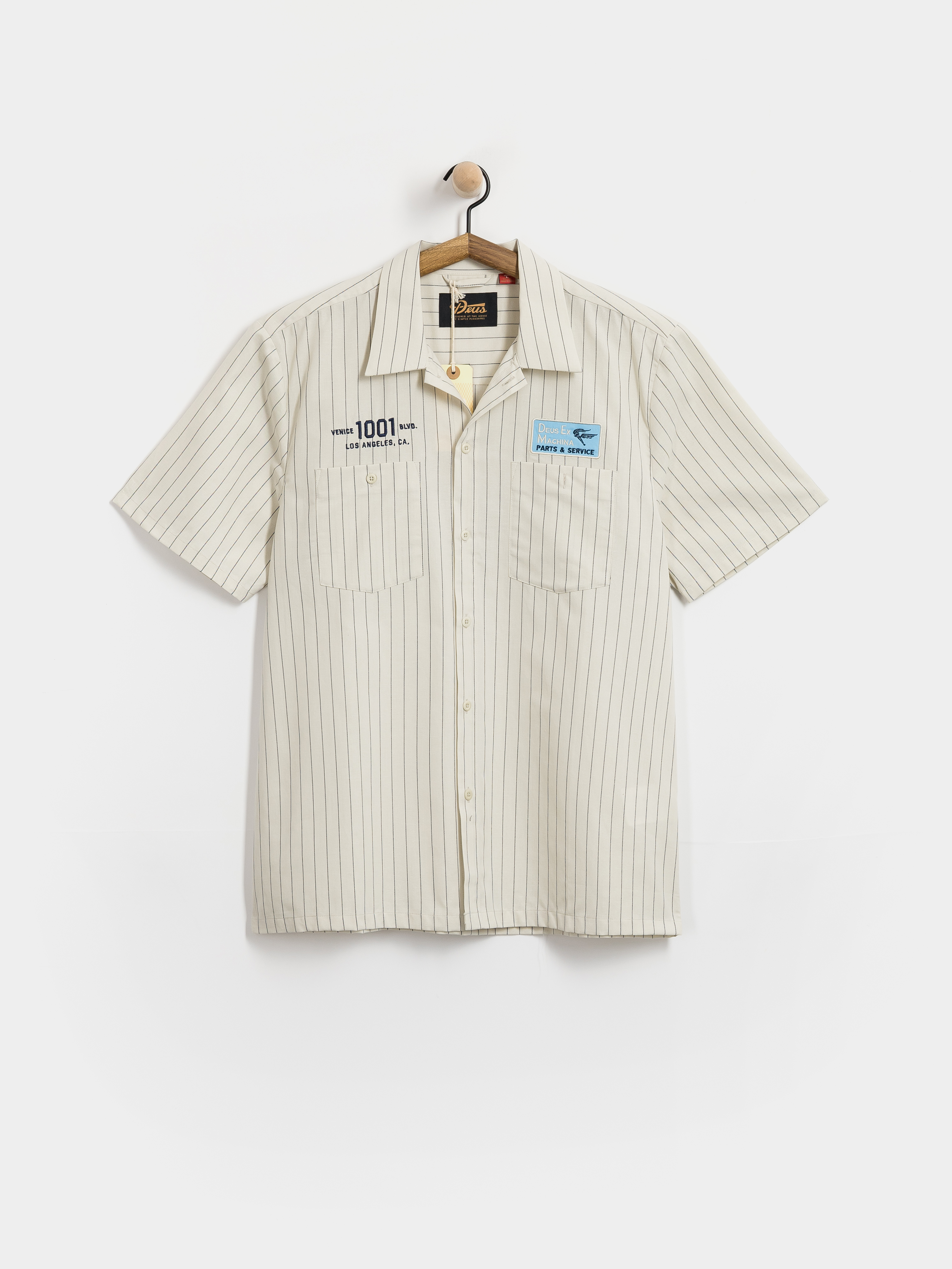 Košeľa Deus Ex Machina Forecourt Stripe (dirty white)