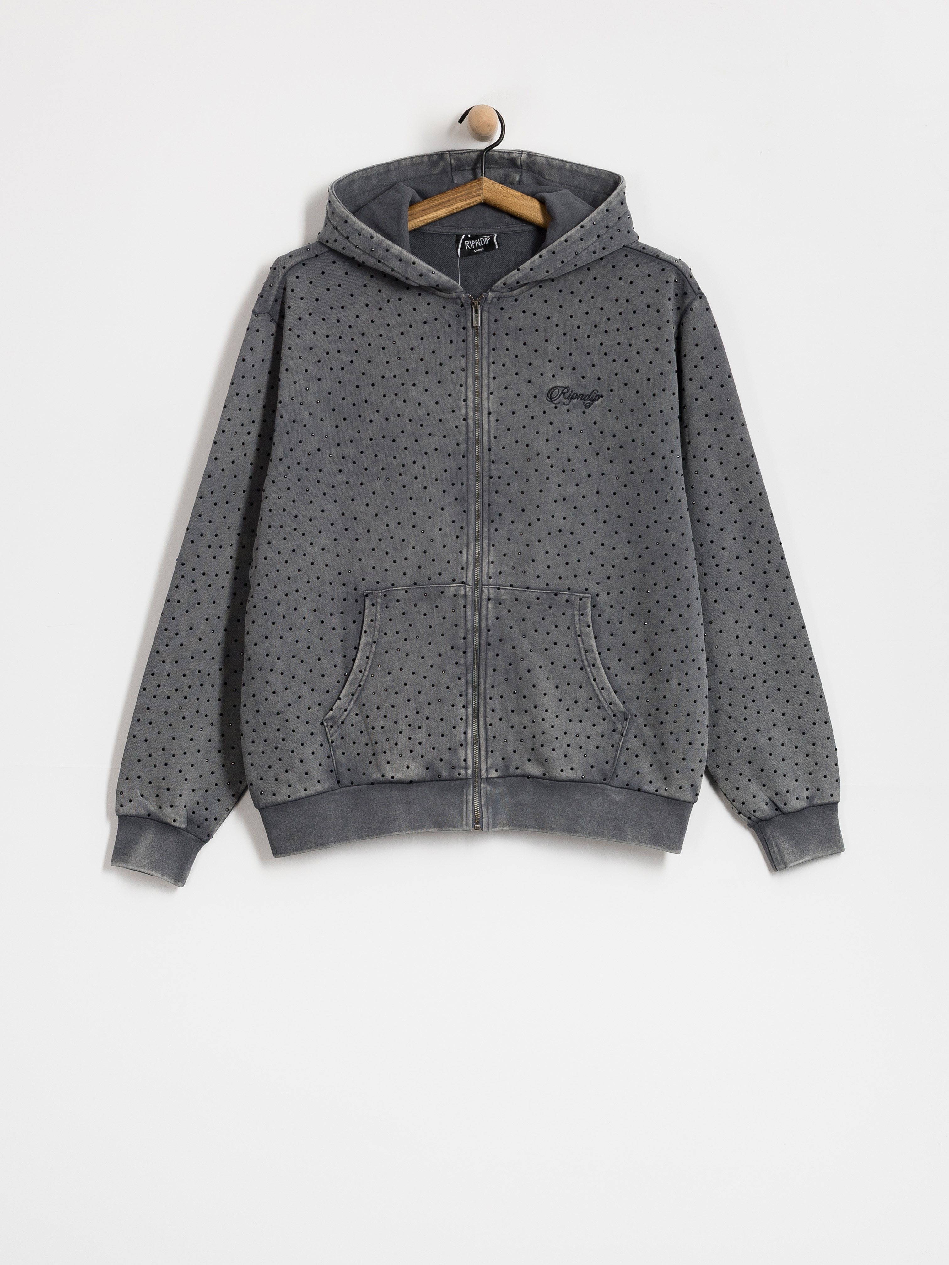 Mikina s kapucňou RipNDip Ripngems ZHD (charcoal wash)
