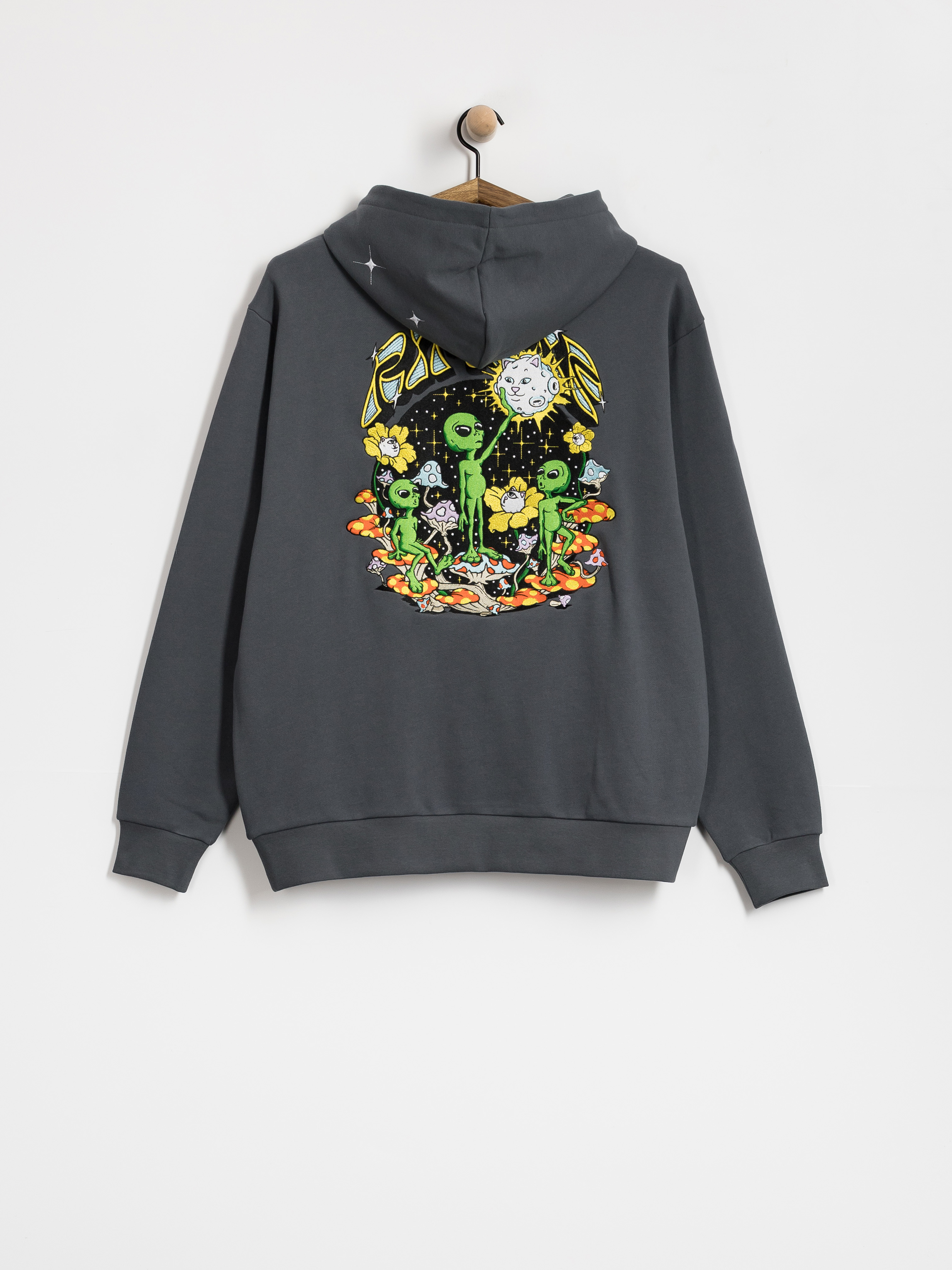 Mikina s kapucňou RipNDip Find Ur Way Home Double Hood HD (charcoal mineral wash)