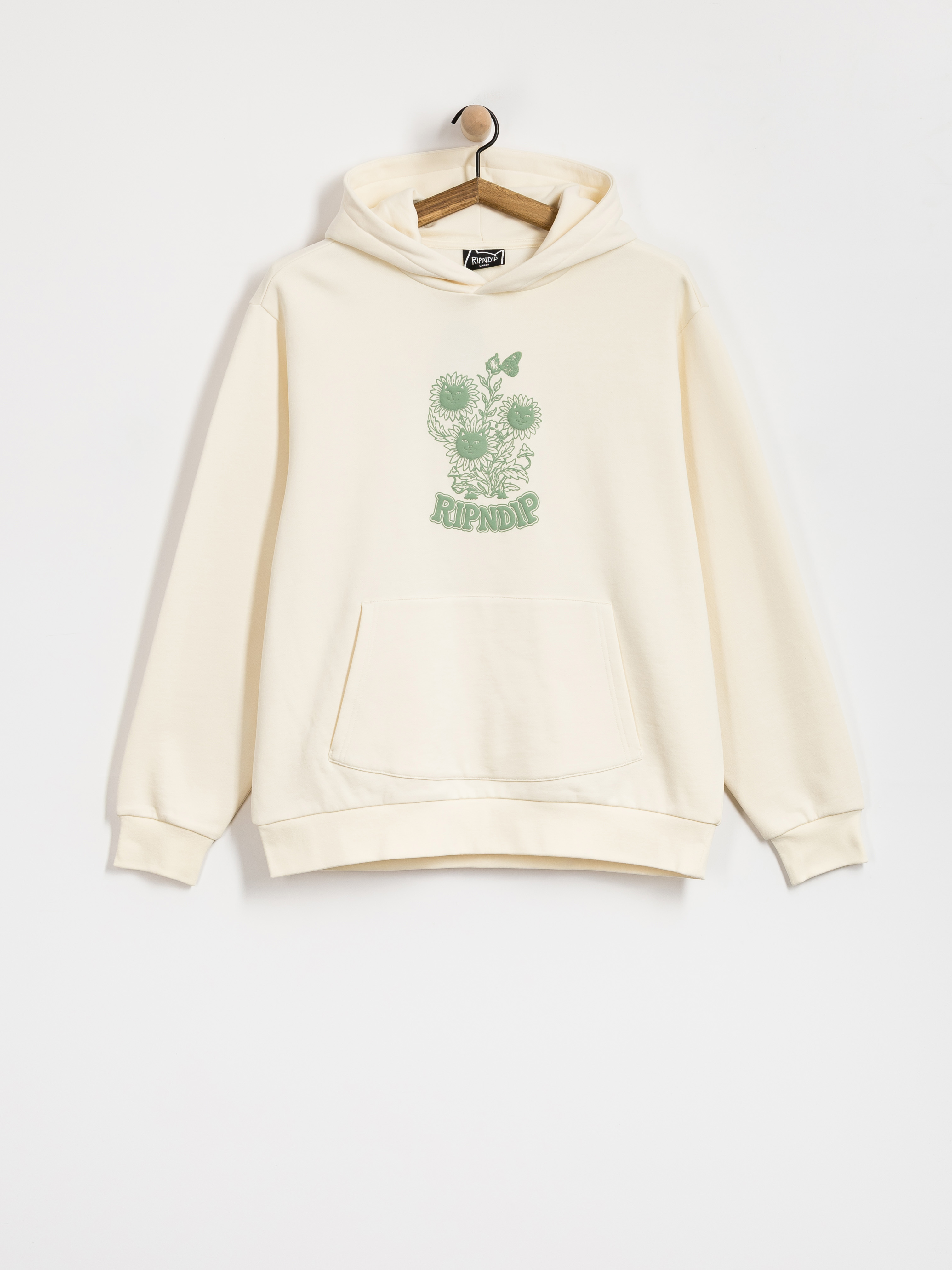 Mikina s kapucňou RipNDip Where The Flowers Bloom HD (bone)