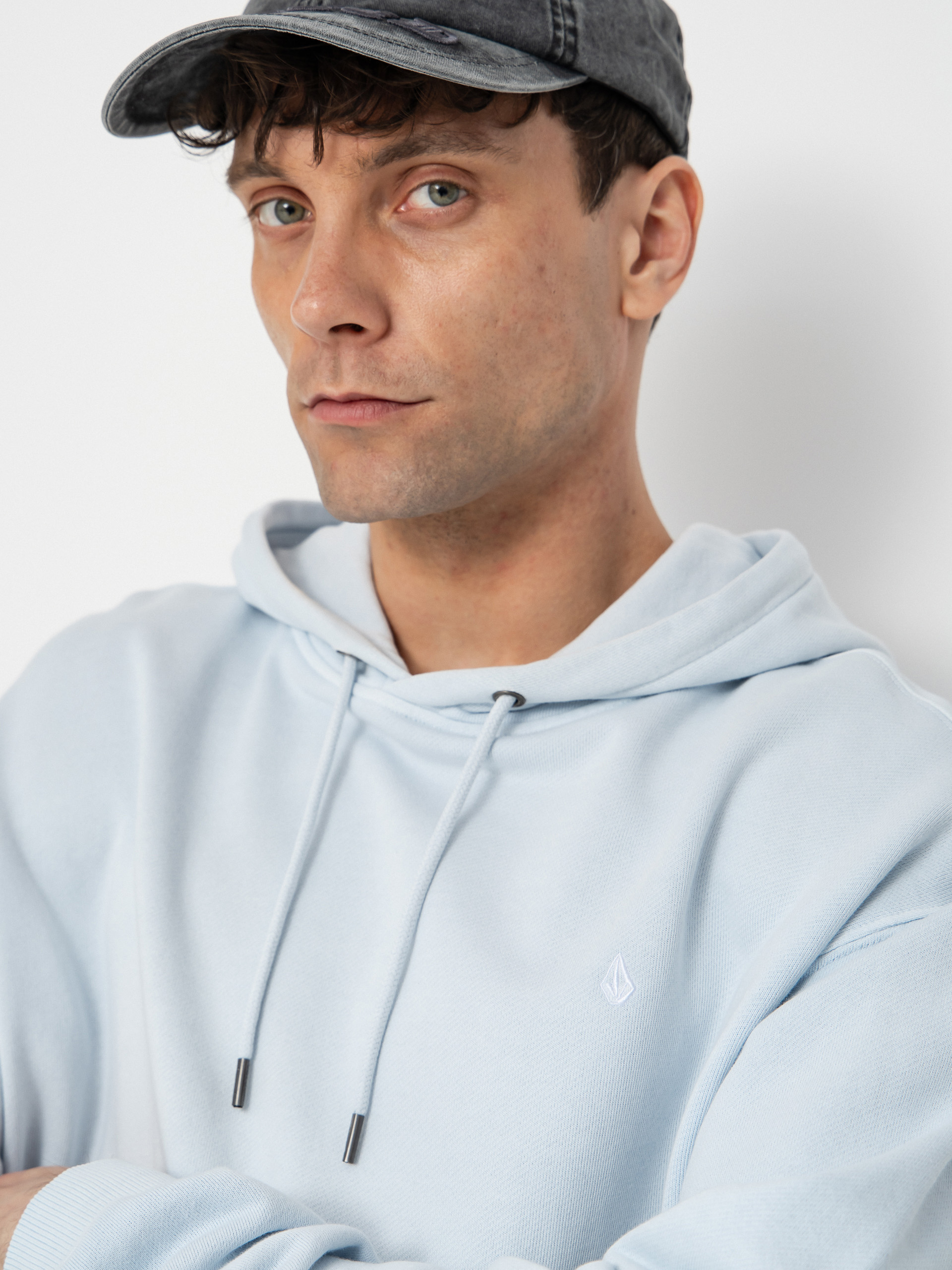 Mikina s kapucňou Volcom Single Stone Tw HD (light blue acid)