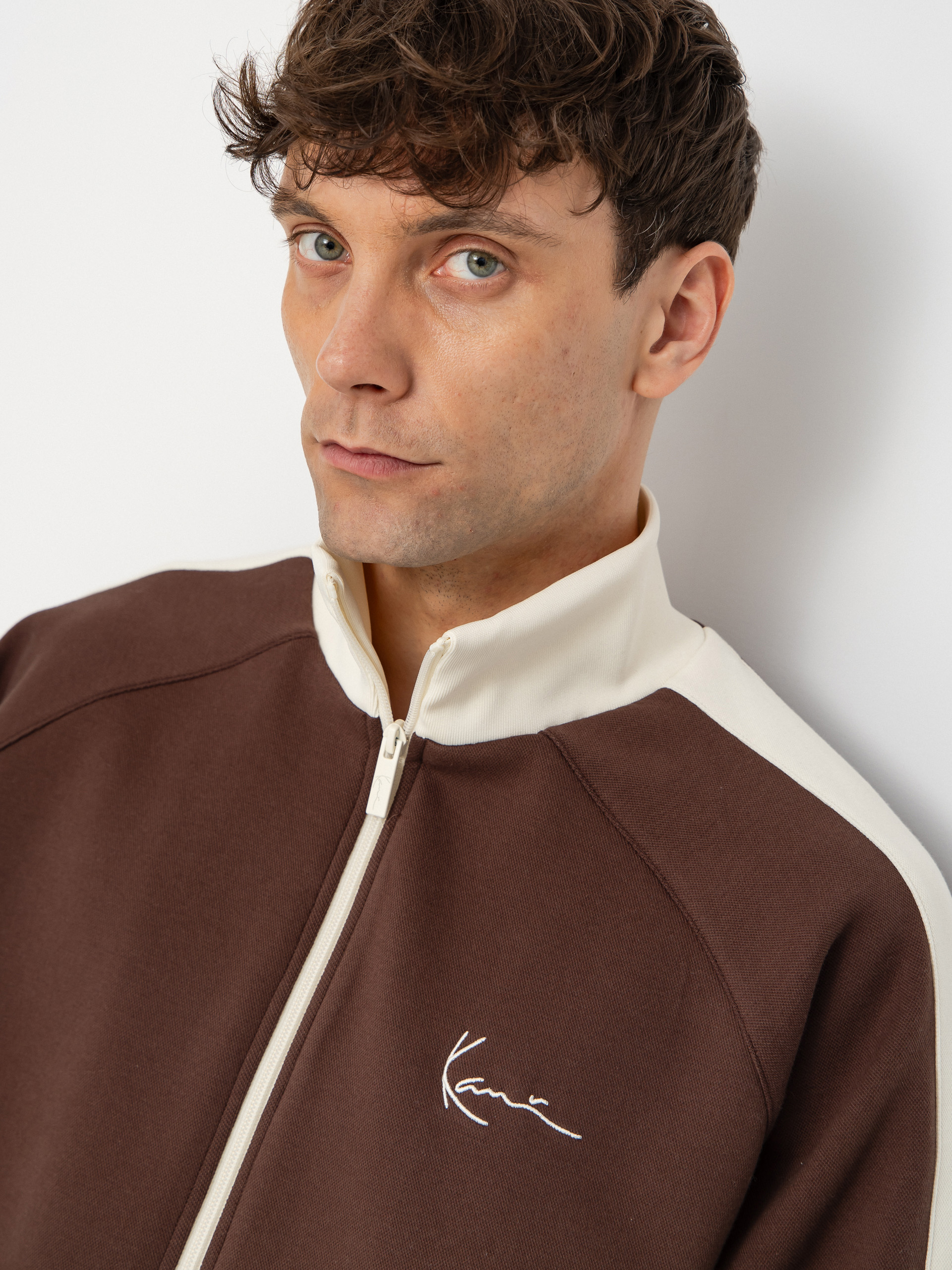 Mikina Karl Kani Signature Sidestripe Pique (brown)